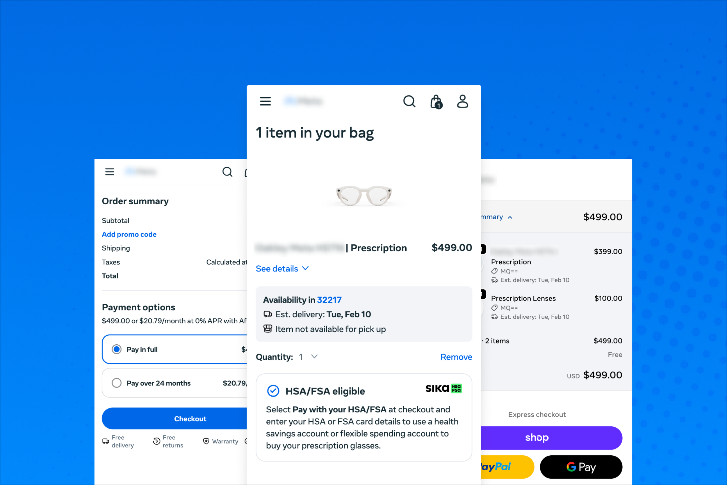 product and UX design artifacts from e-commerce checkout