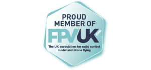 Badge with text: Proud Member of FFUK, the UK association for radio control model and drone flying