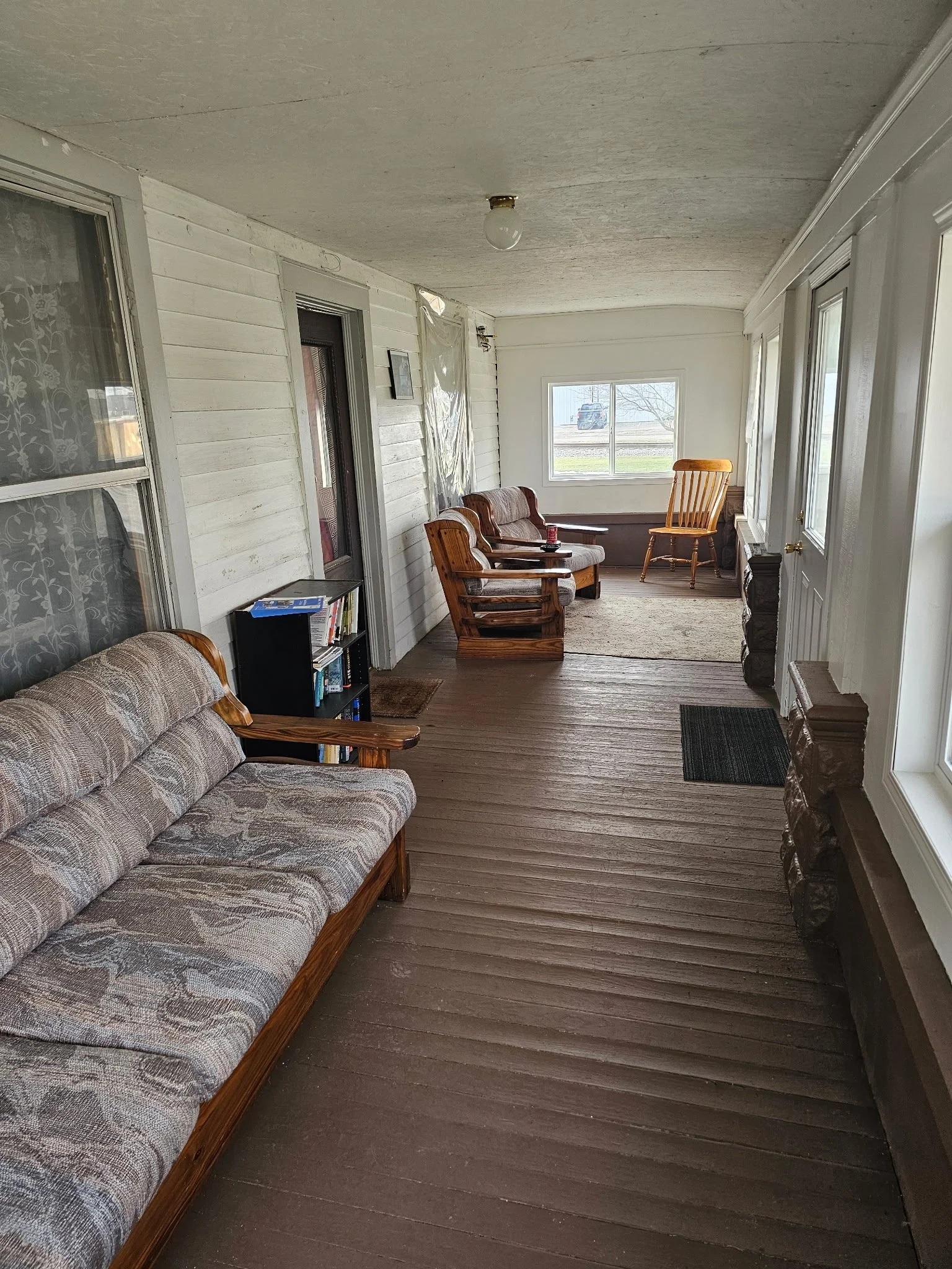 This is our covered porch for the guys to smoke on. 