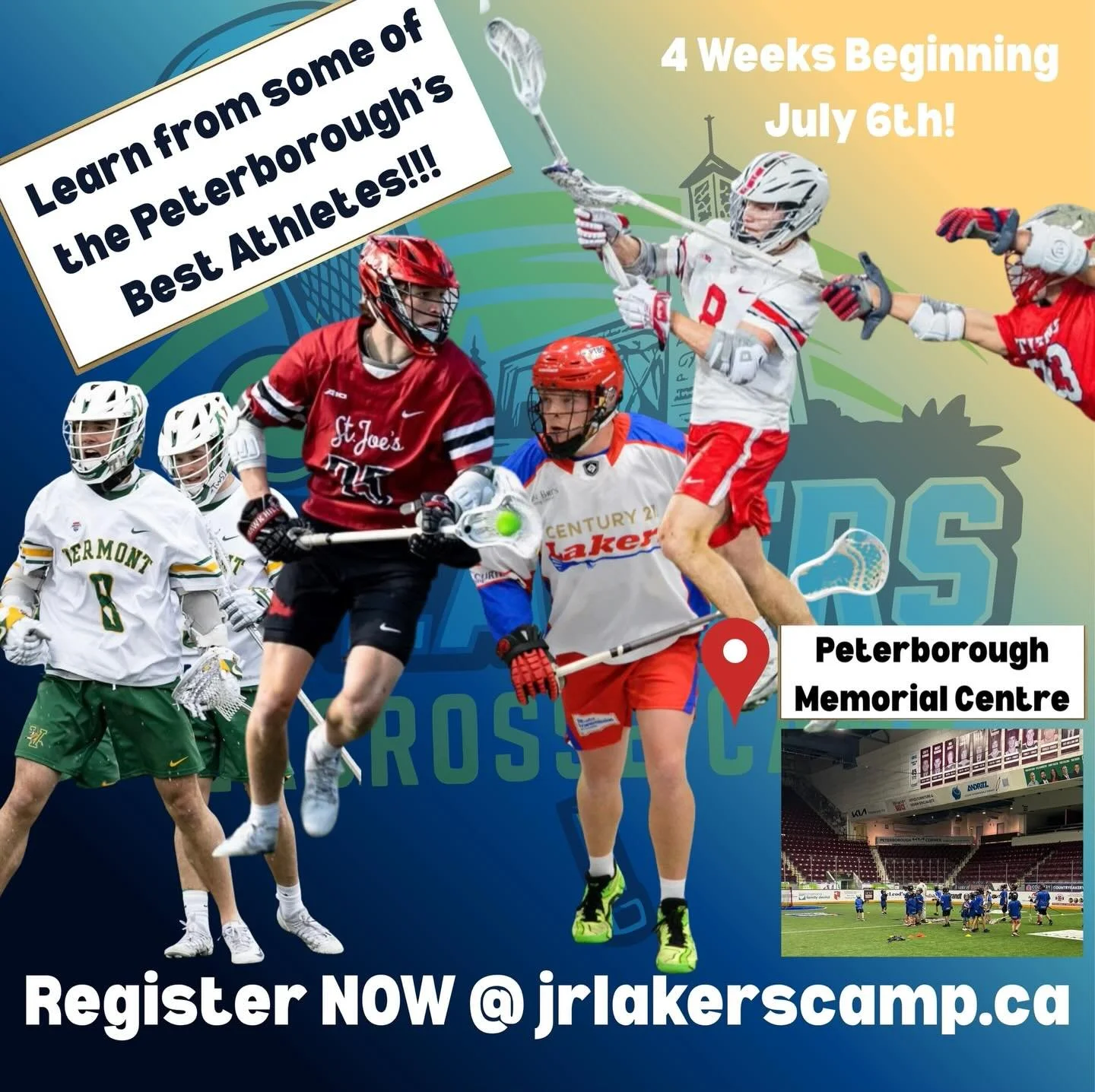 Spots are filling up fast for the Jr Lakers Summer Camp 🥍

The Jr Lakers Summer Camp is a full week of sports, games, and competition at the Peterborough Memorial Centre 🏒🏀⚽️

Led by some of Peterborough&rsquo;s top athletes, campers will build sk