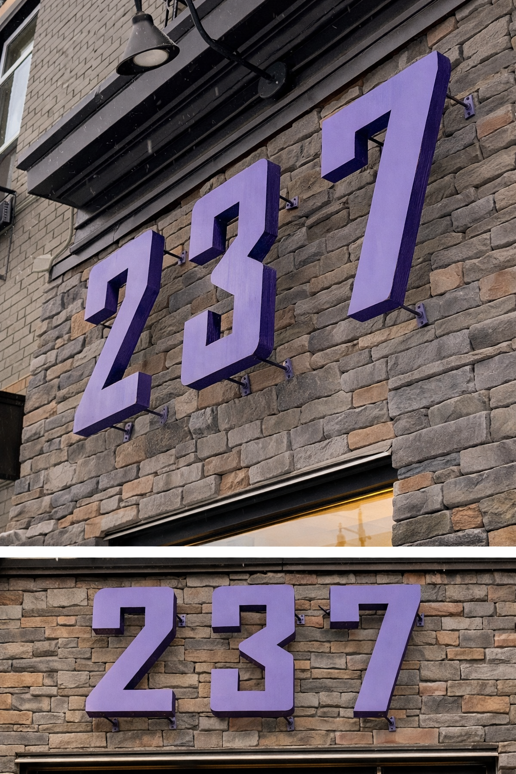 Exterior Purple Sign Studio 237 
