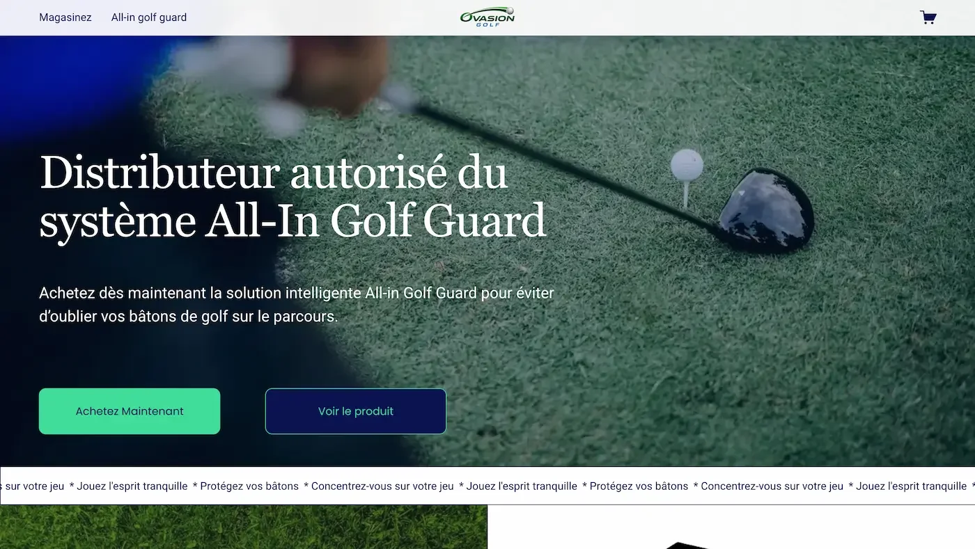 Ovasion Golf main page www.ovasiongolf.com