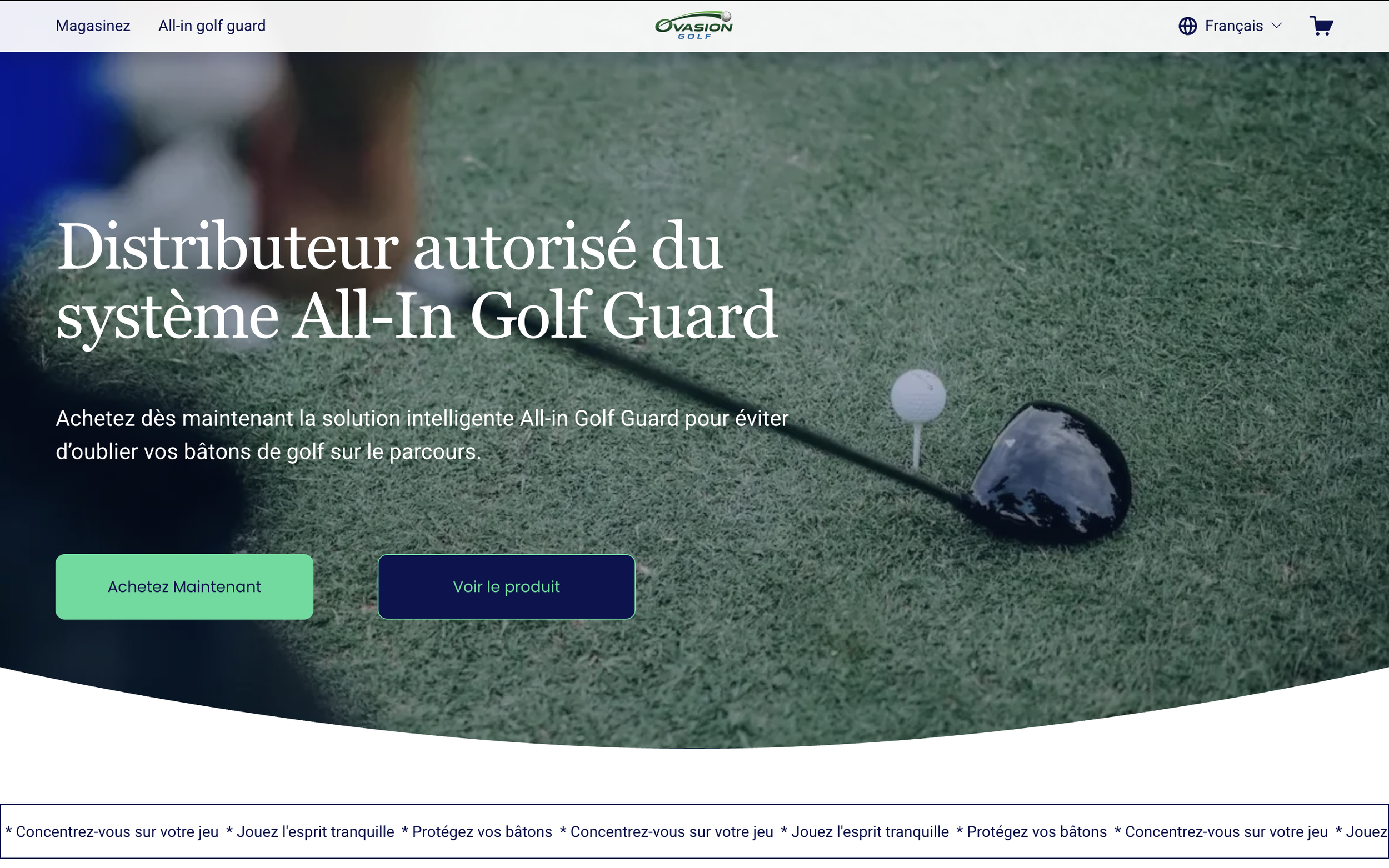 Ovasion Golf main page www.ovasiongolf.com