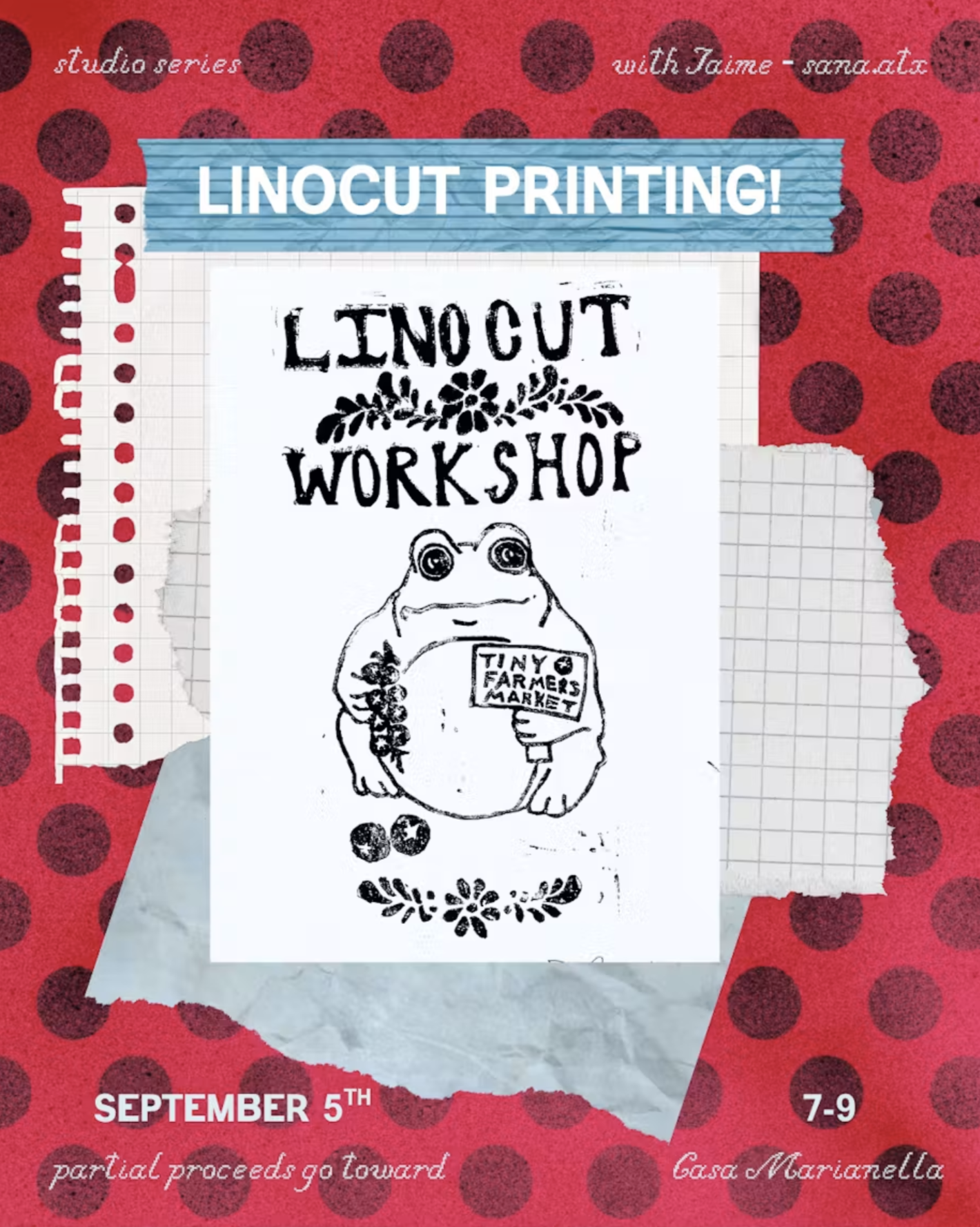 Linocut with Jaime
