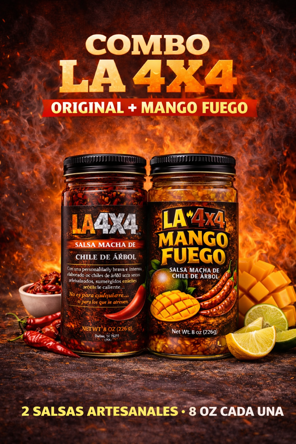 Combo La 4x4 - Original + Mango Fuego ( 2 Frascos de 8oz )