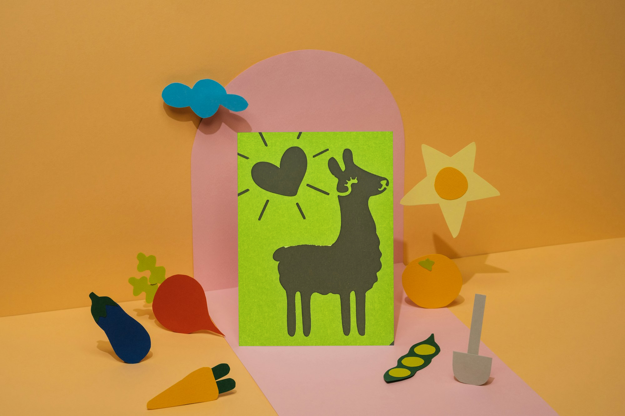 Cute Llama Greeting/Note Card/Blank W/Envelope