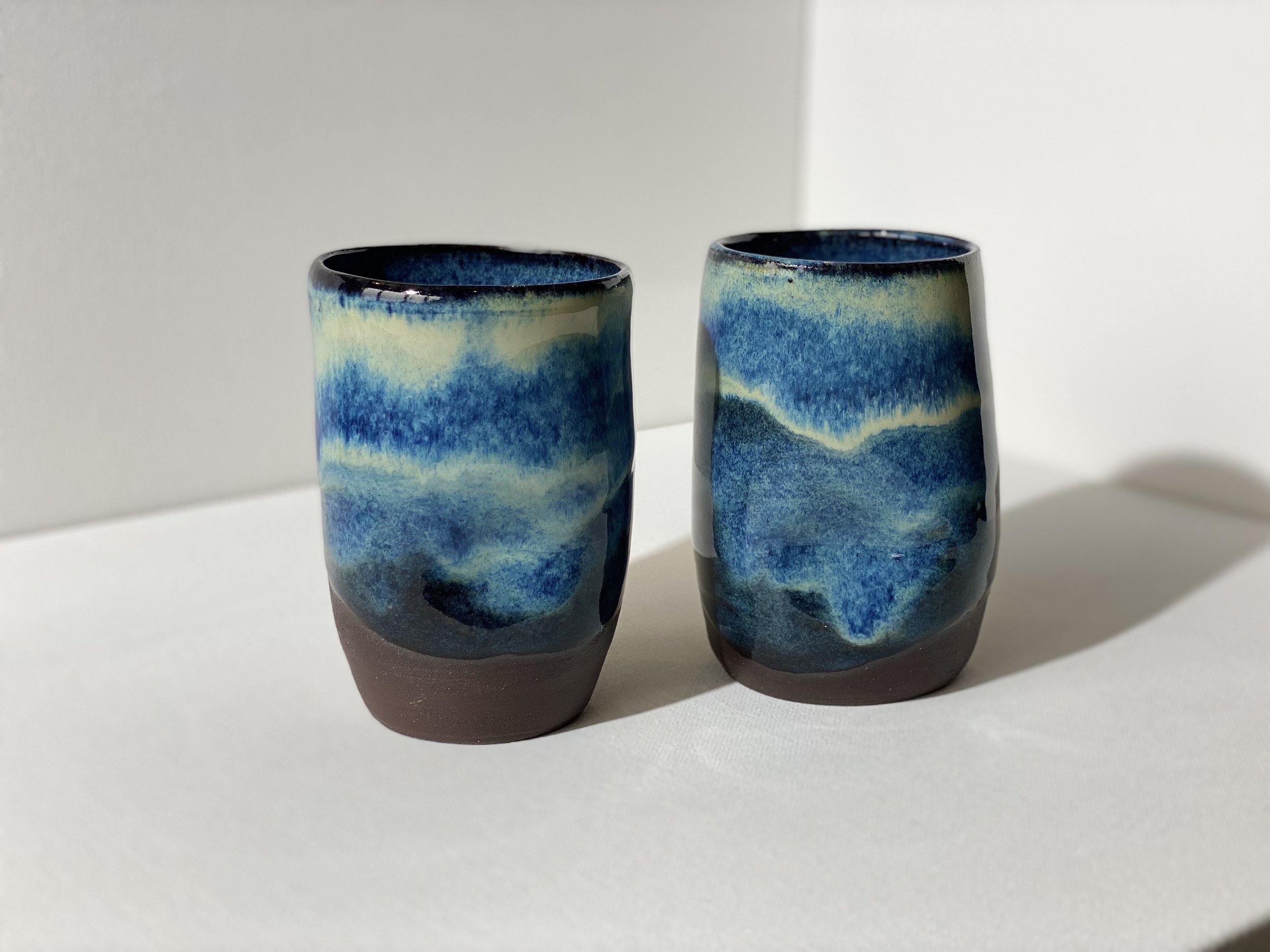 Handcrafted Blue Ocean Tumblers