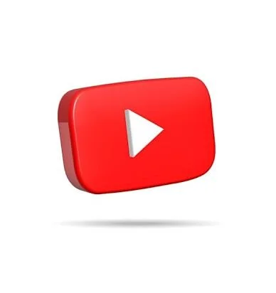 Red YouTube play button icon with a white triangle in the center.