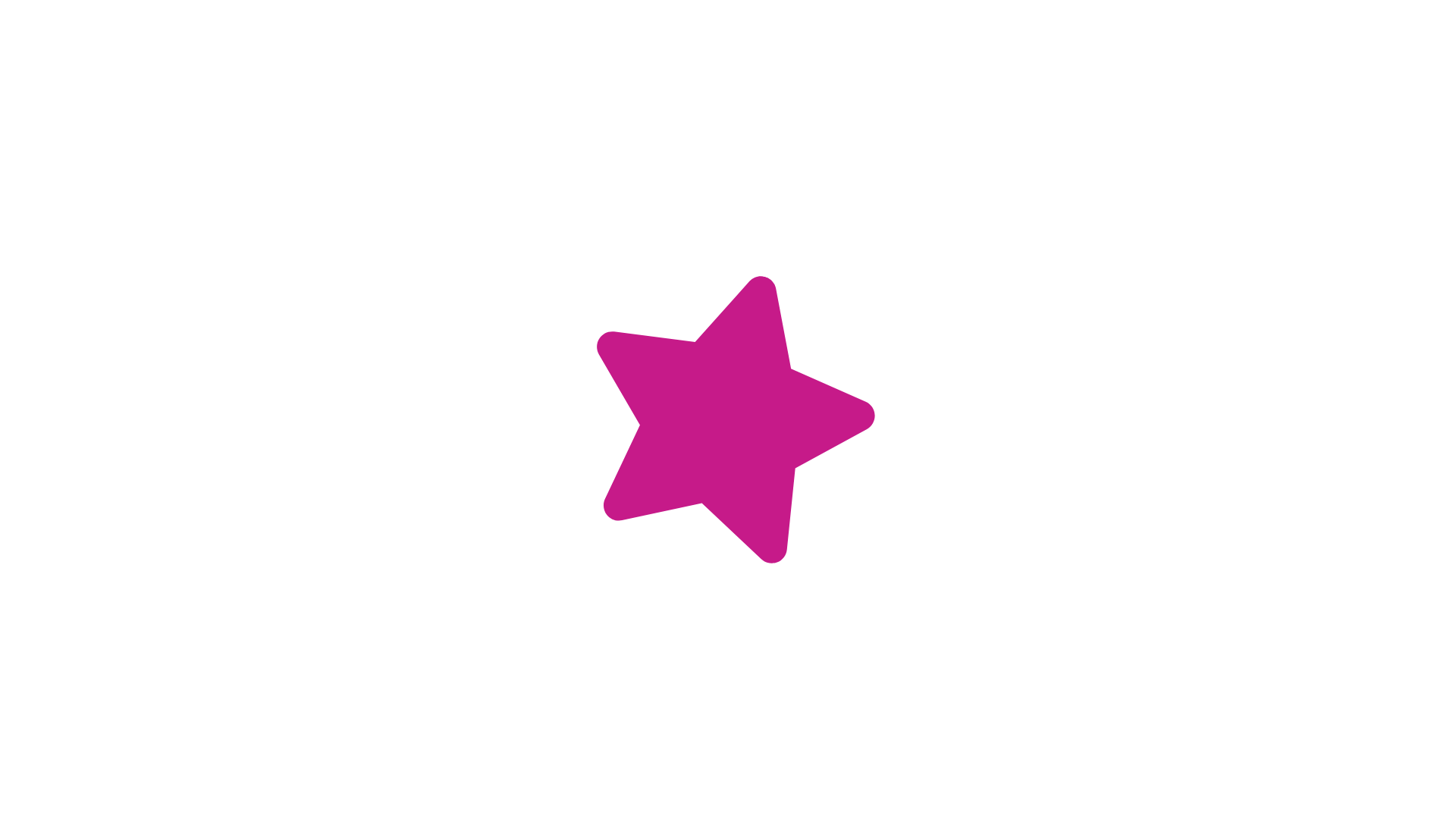 Black background with a central pink star and colorful text that reads 'Shine Bright'.