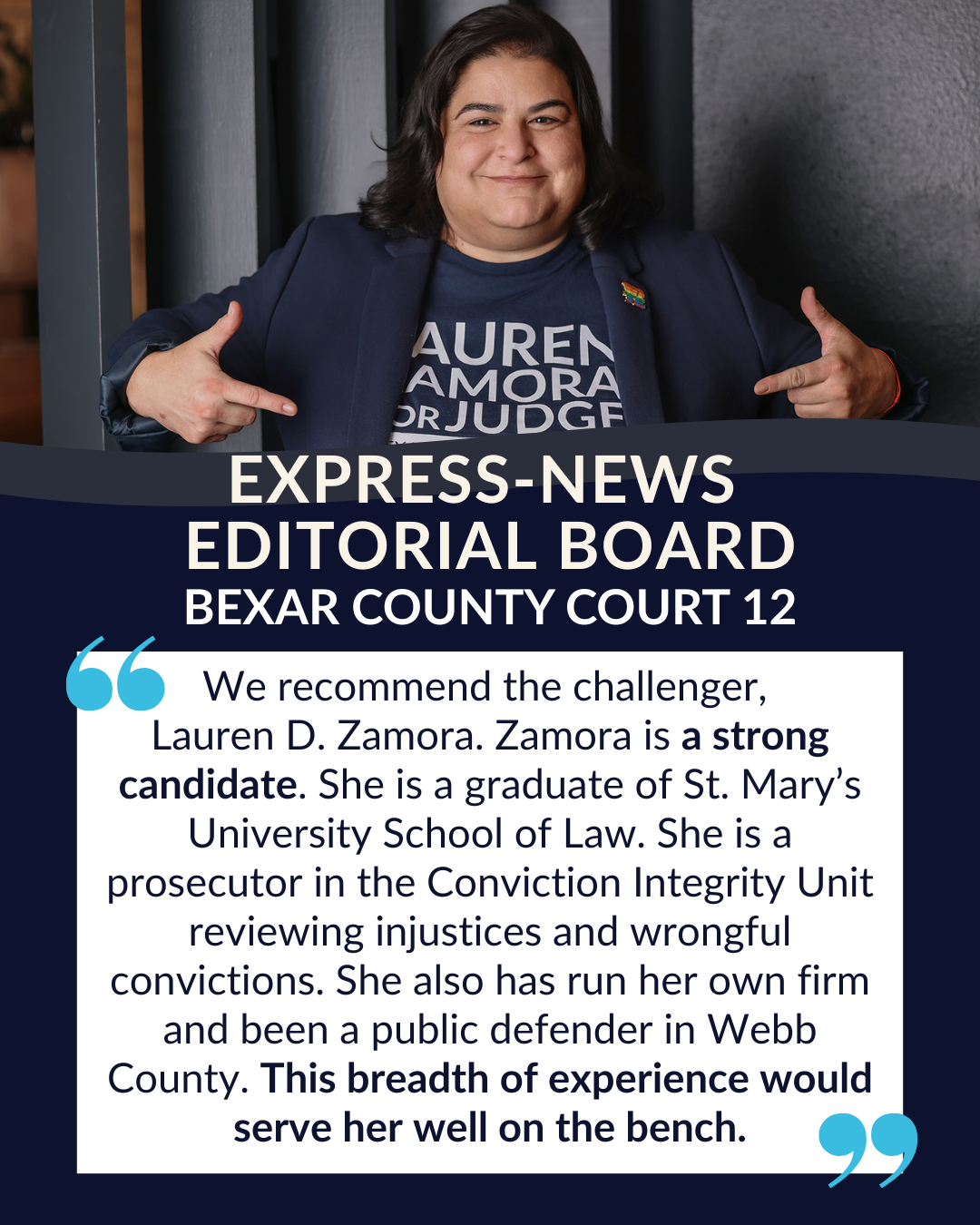 Endorsement Post from San Antonio Express-News