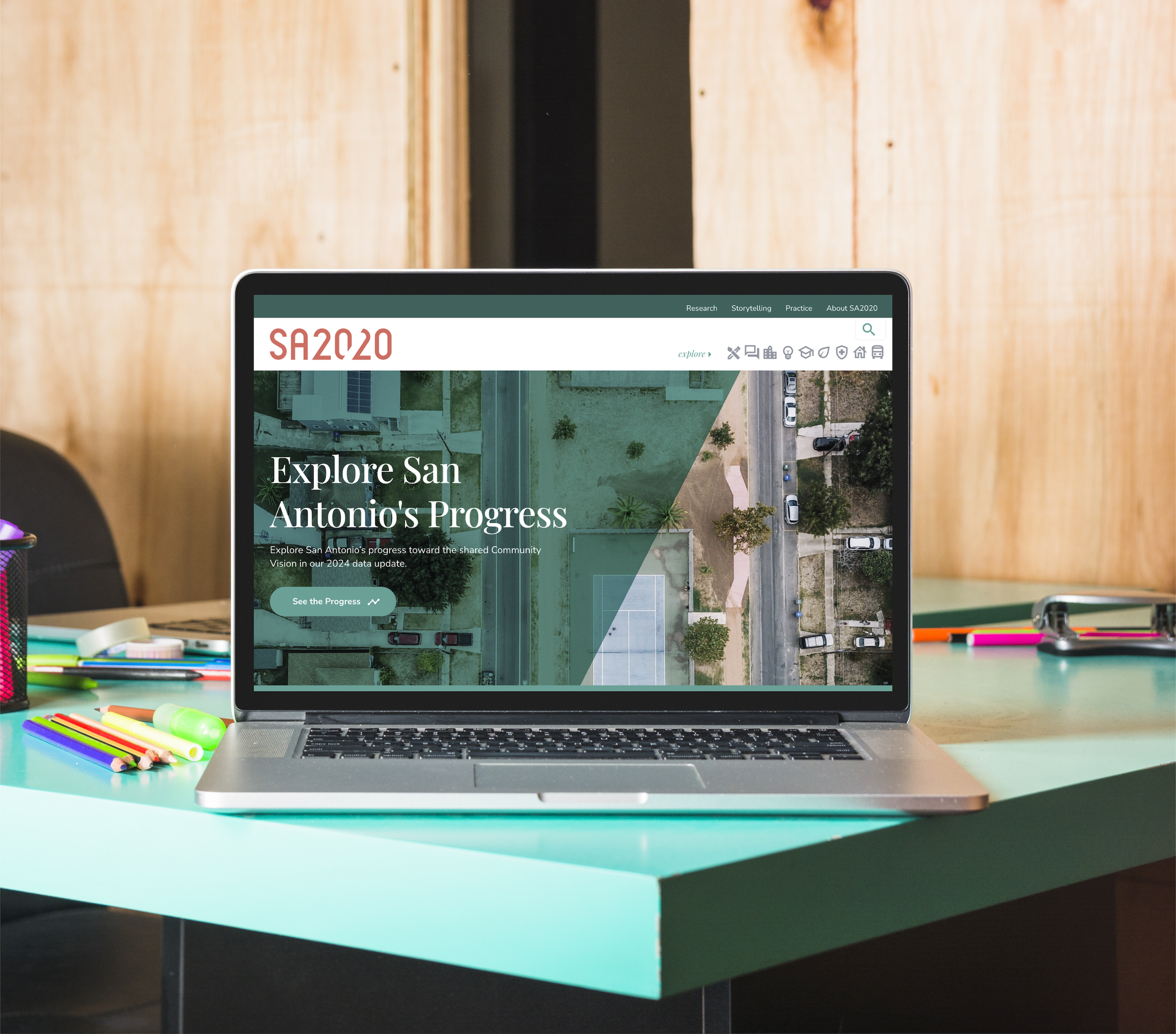 Screenshot of homepage of SA2020.org