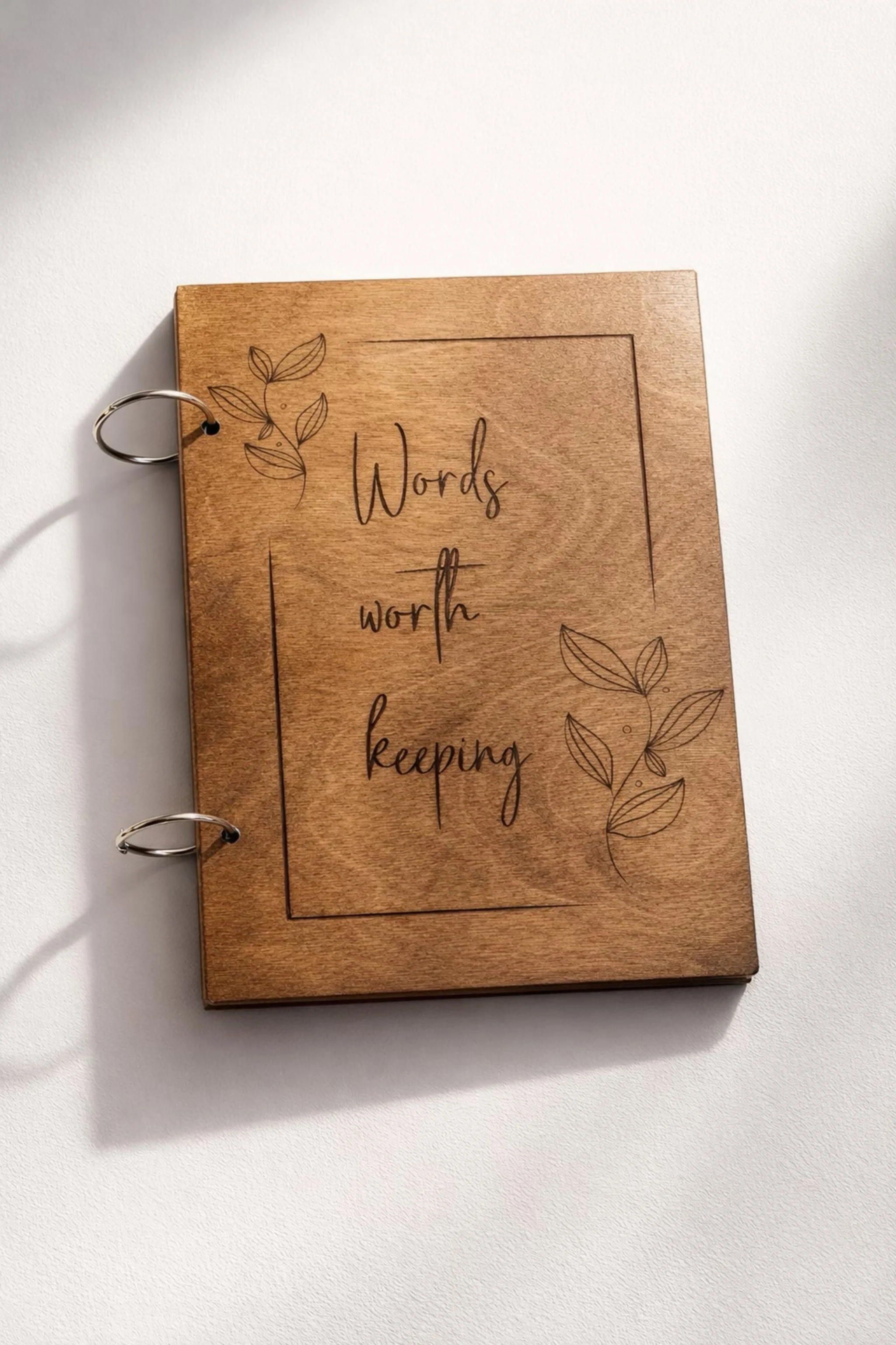 Words Worth Keeping | Handmade Engraved Wooden Card Keeper