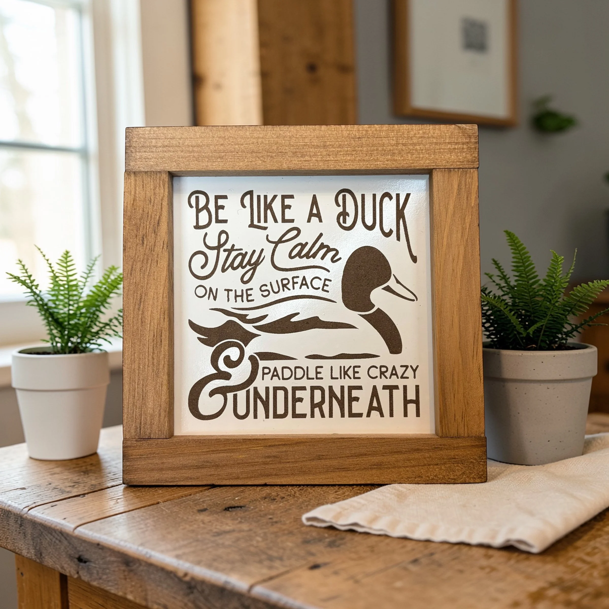 Be Like a Duck - Wood Sign