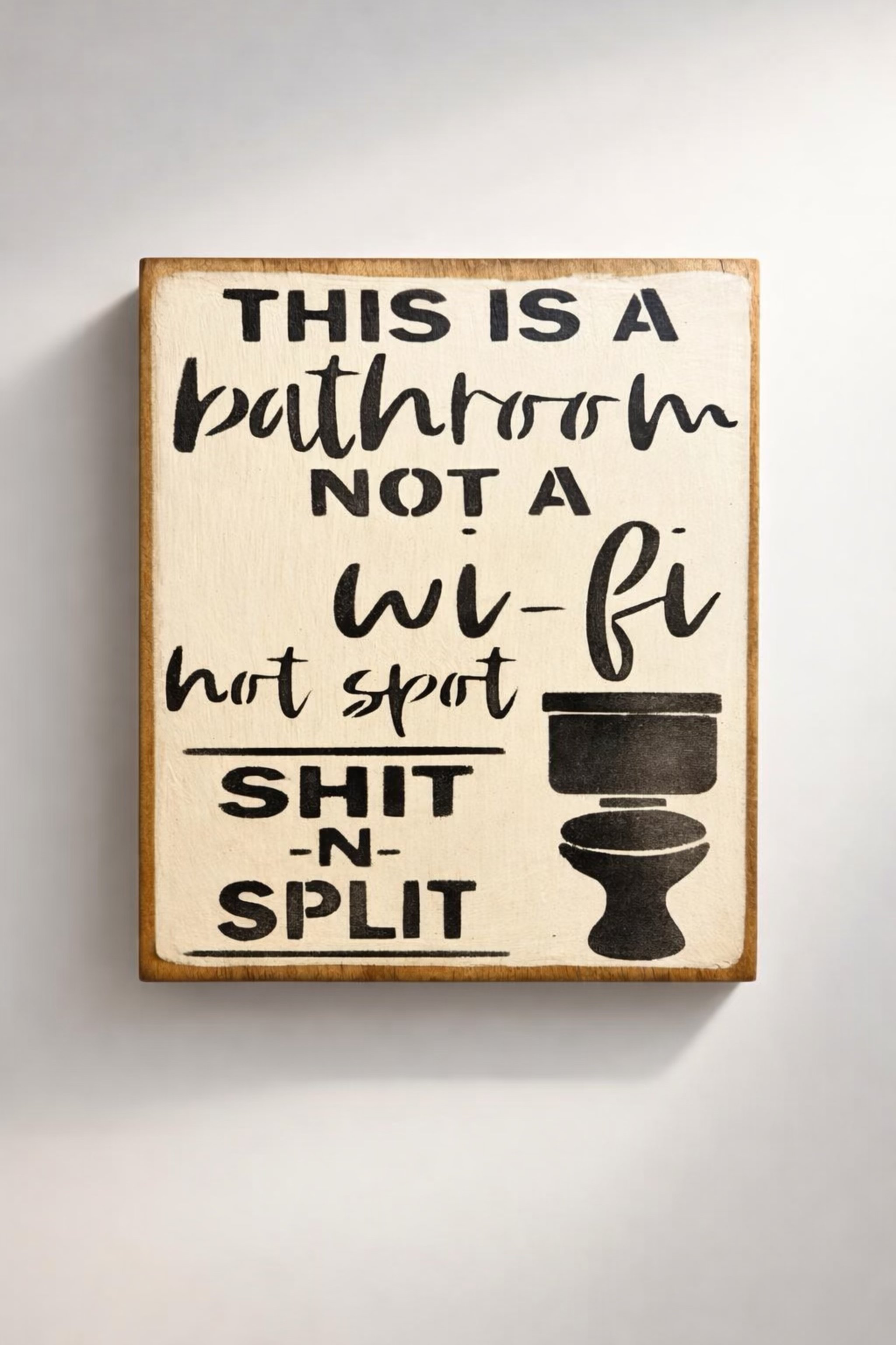 Bathroom Wi-Fi Hotspot | Mini Handmade Wood Block Sign