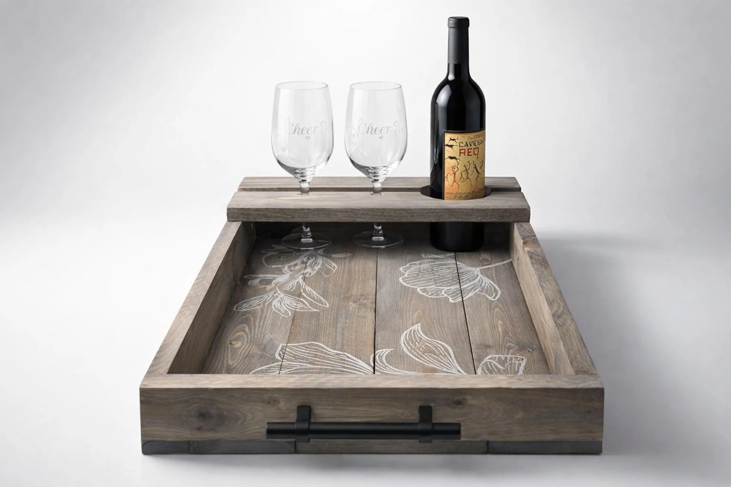 Floral Wine & Entertaining Tray