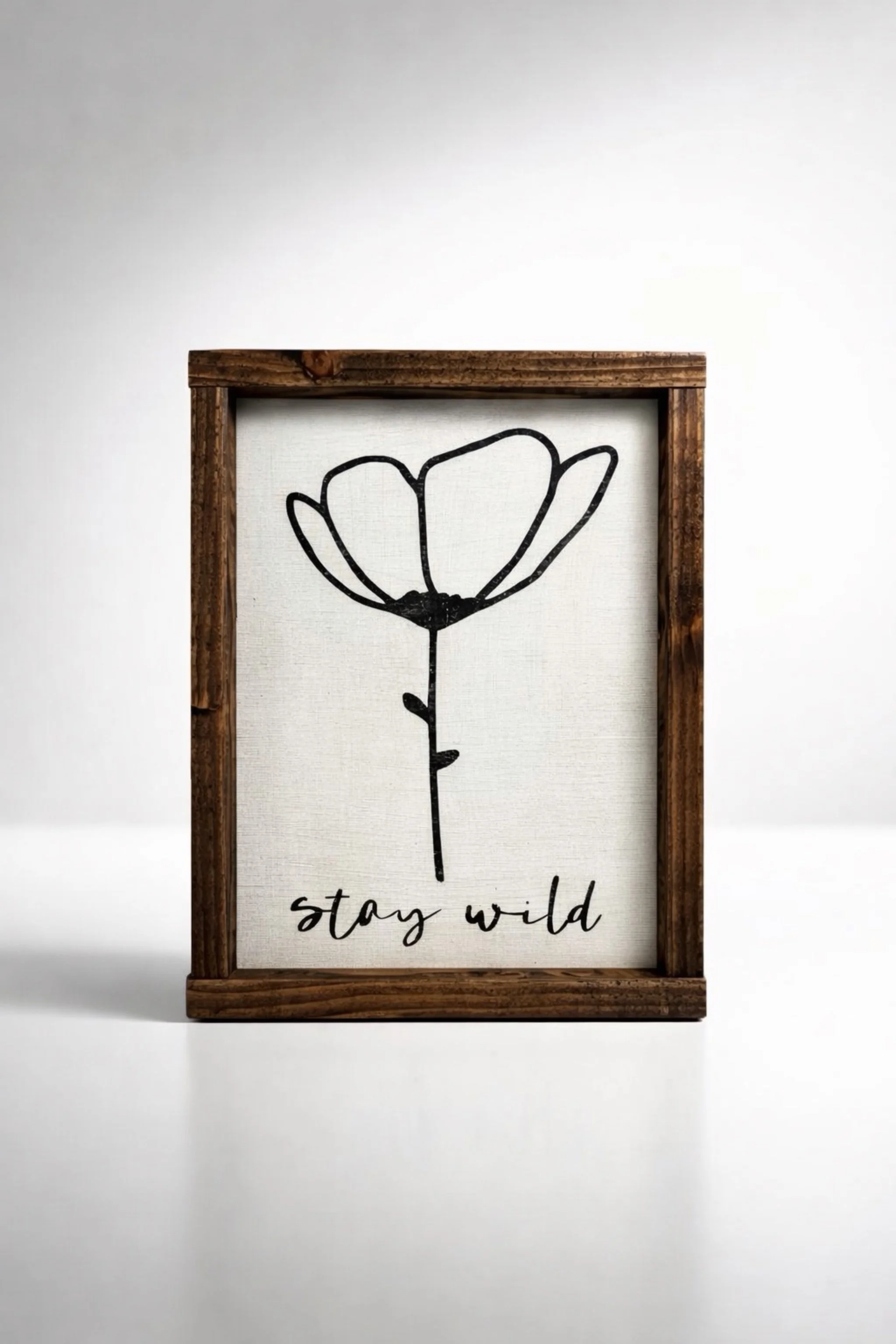 Stay Wild Framed Wood Sign 7x9 | Rustic Handmade Home Decor
