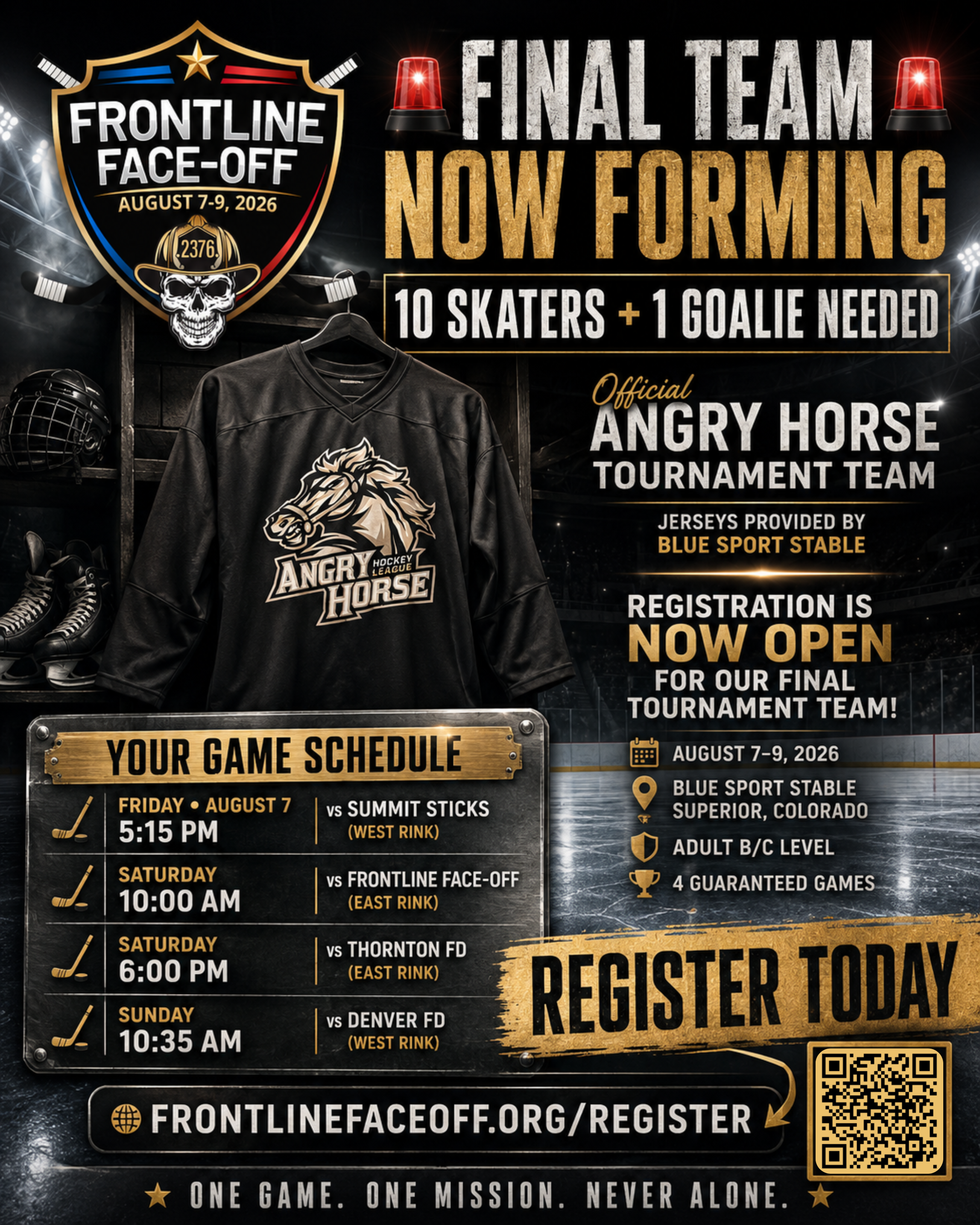 Individual Registration ANGRY HORSE TEAM – 2026 Frontline Face-Off Tournament (SOLD OUT)