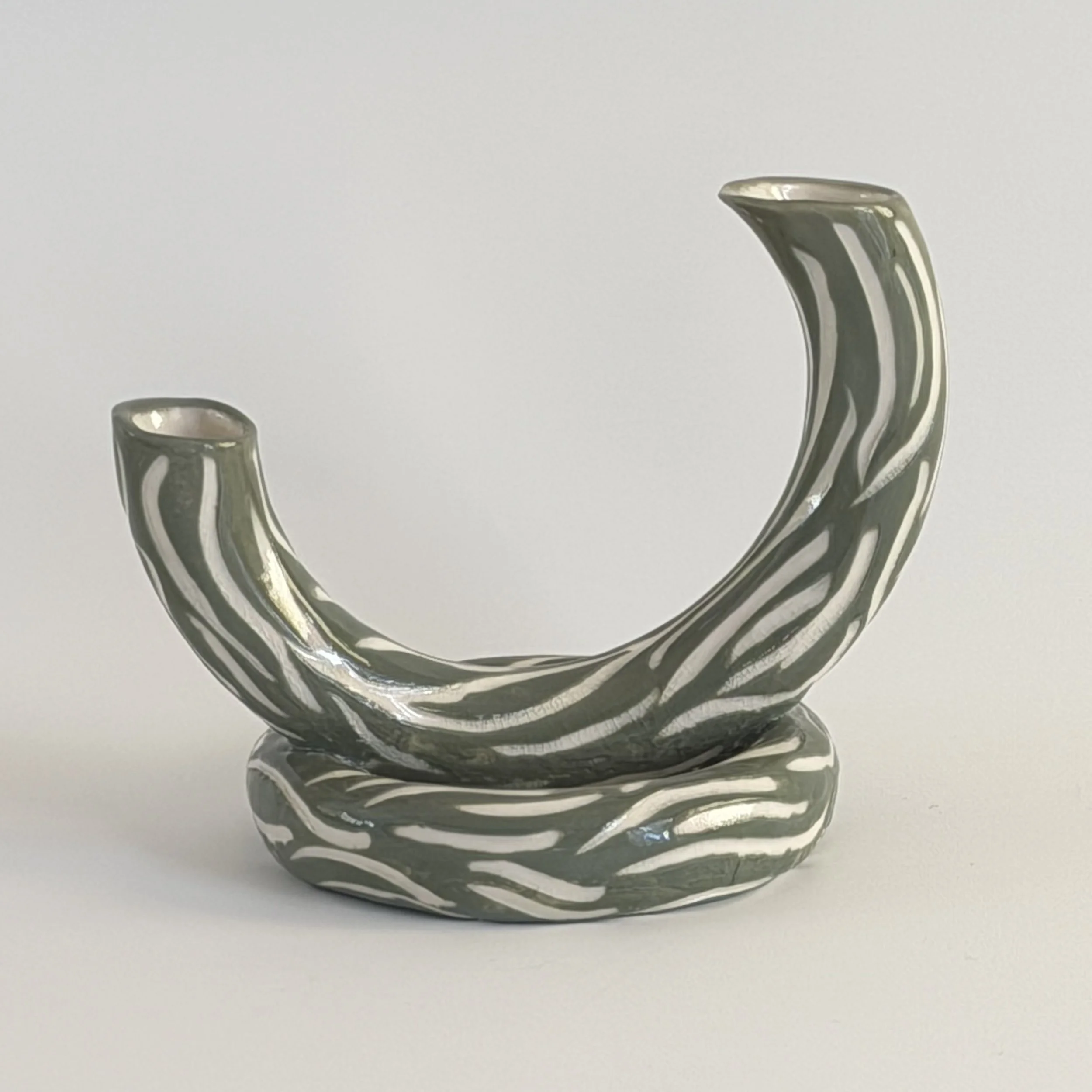 Ripple Vase, Stoneware clay and coloured slip, 