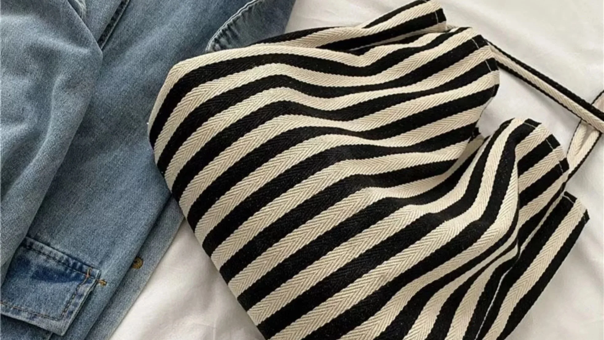 Ink Bound Striped Shoulder Bag