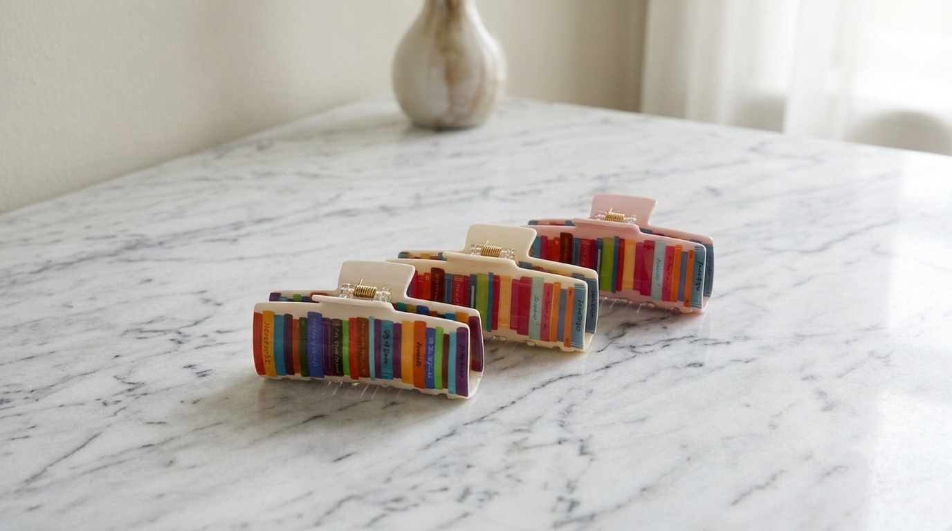 Book Lover’s Bookshelf Hair Claw Clip