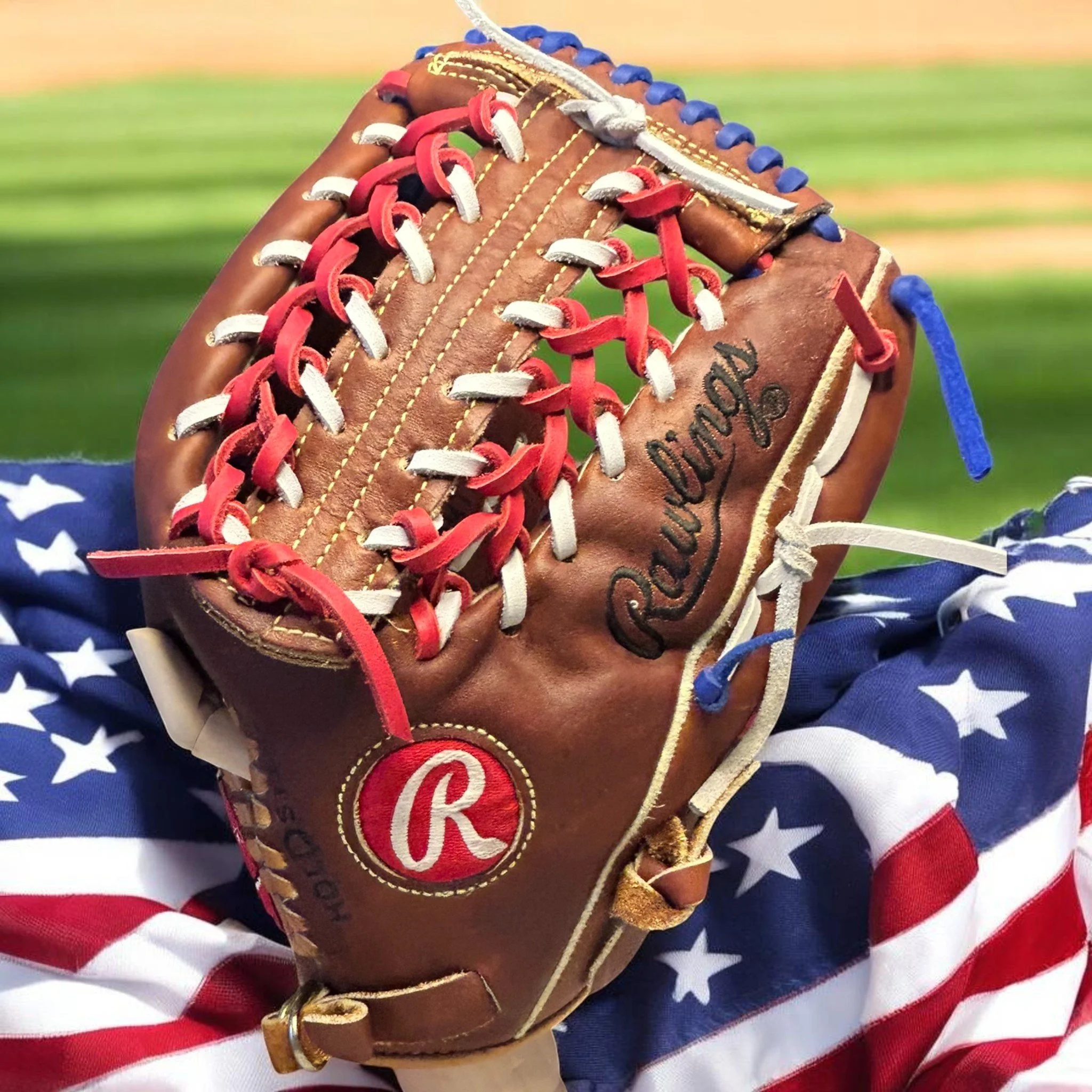 Rawlings Heart of the Hide PRO‑3MTFOT (Brand New, Custom Patriotic Relace)