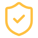 Icon of a shield with a checkmark in the center, symbolizing protection or security.