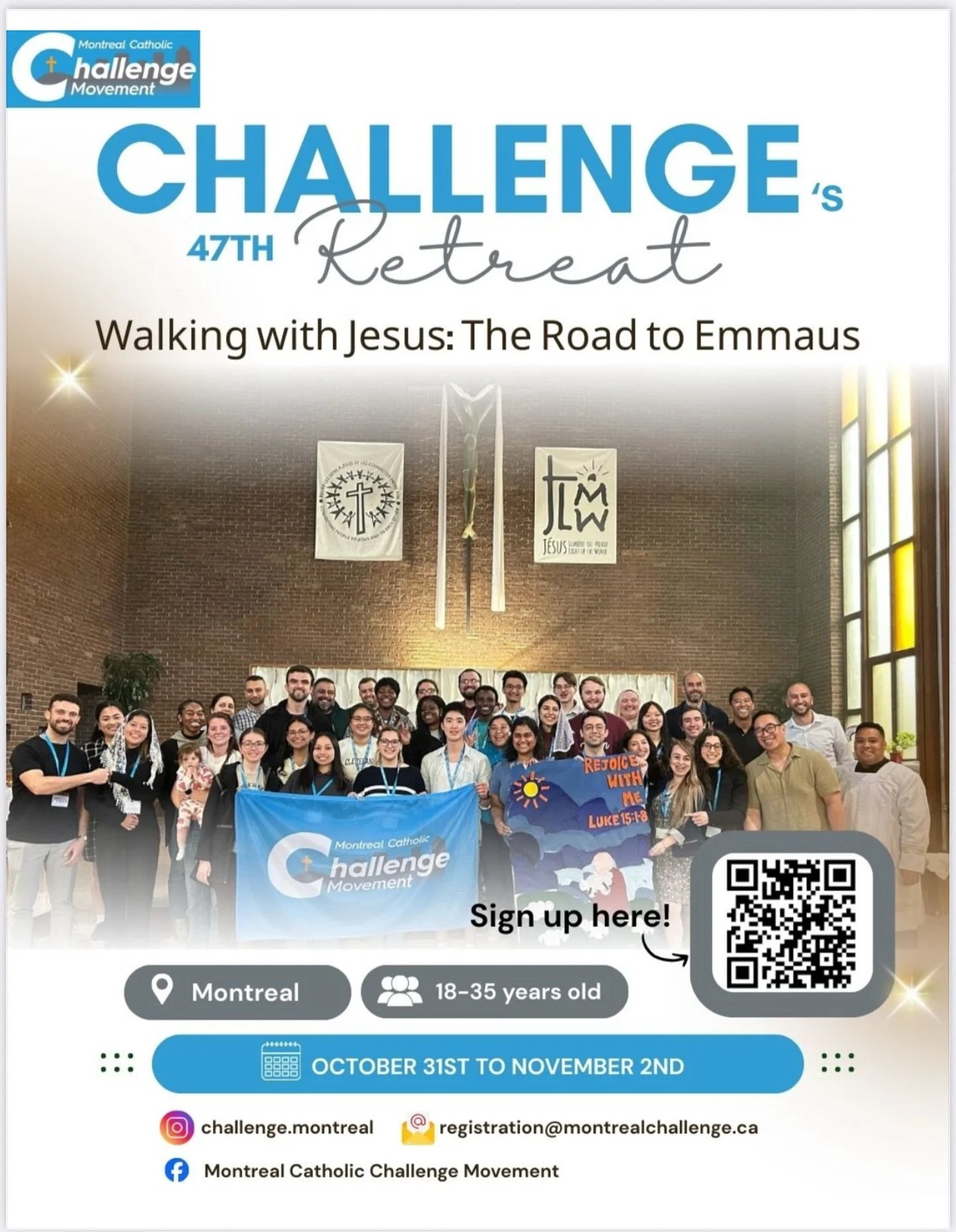 For details and registration, see link in bio.

Registration for Challenge 47th retreat is now open!

Join us to share our love for God and others through prayers, talks, discussions, music, games, and delicious meals!