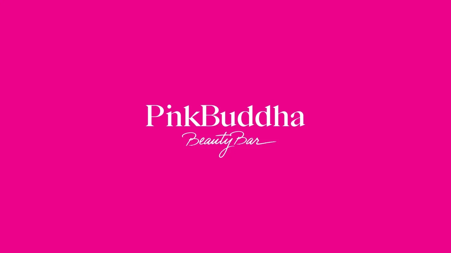 Pink Buddha Beauty Bar typography and brand identity created by Brandt, a branding and communication agency in Panama.