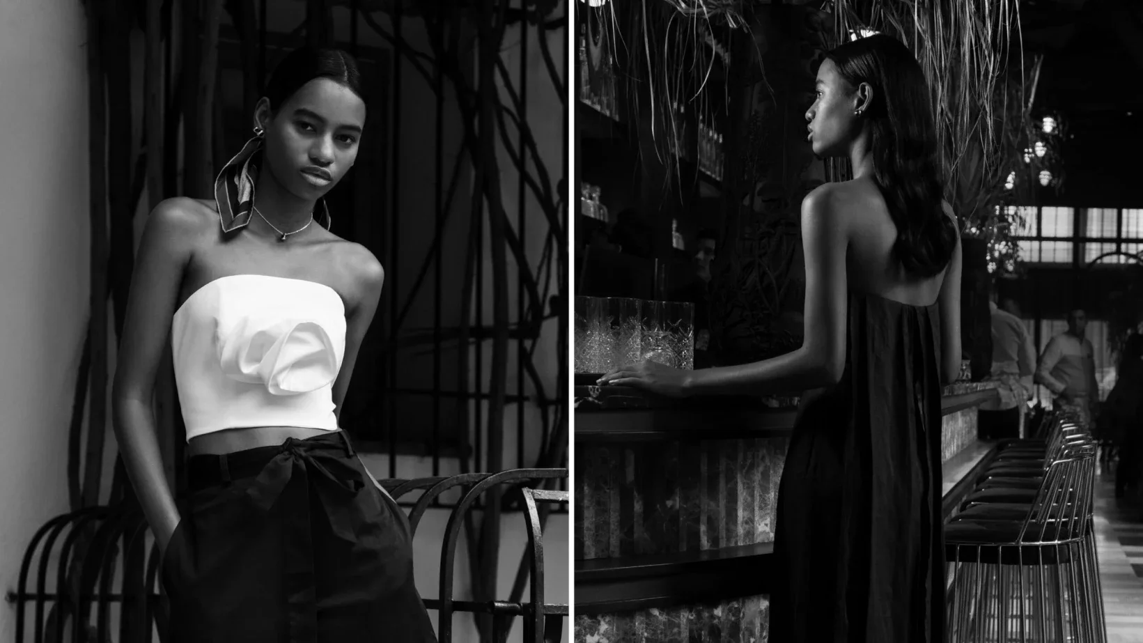 Black and white fashion editorial photography created for Maison 75