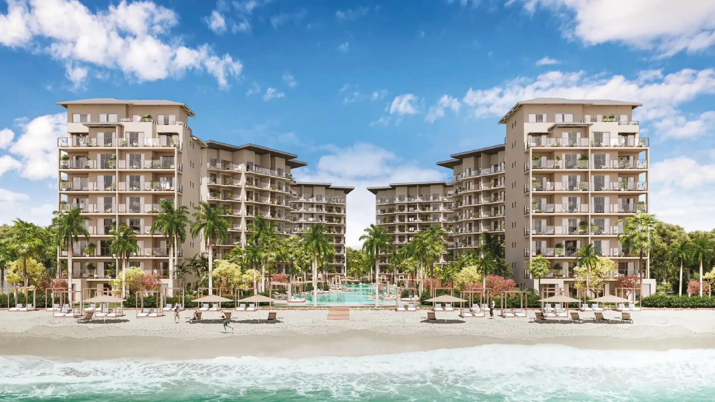  Beachwalk residences real estate project render, conceptualized by GLP Properties and designed by Brandt agency in Panama.