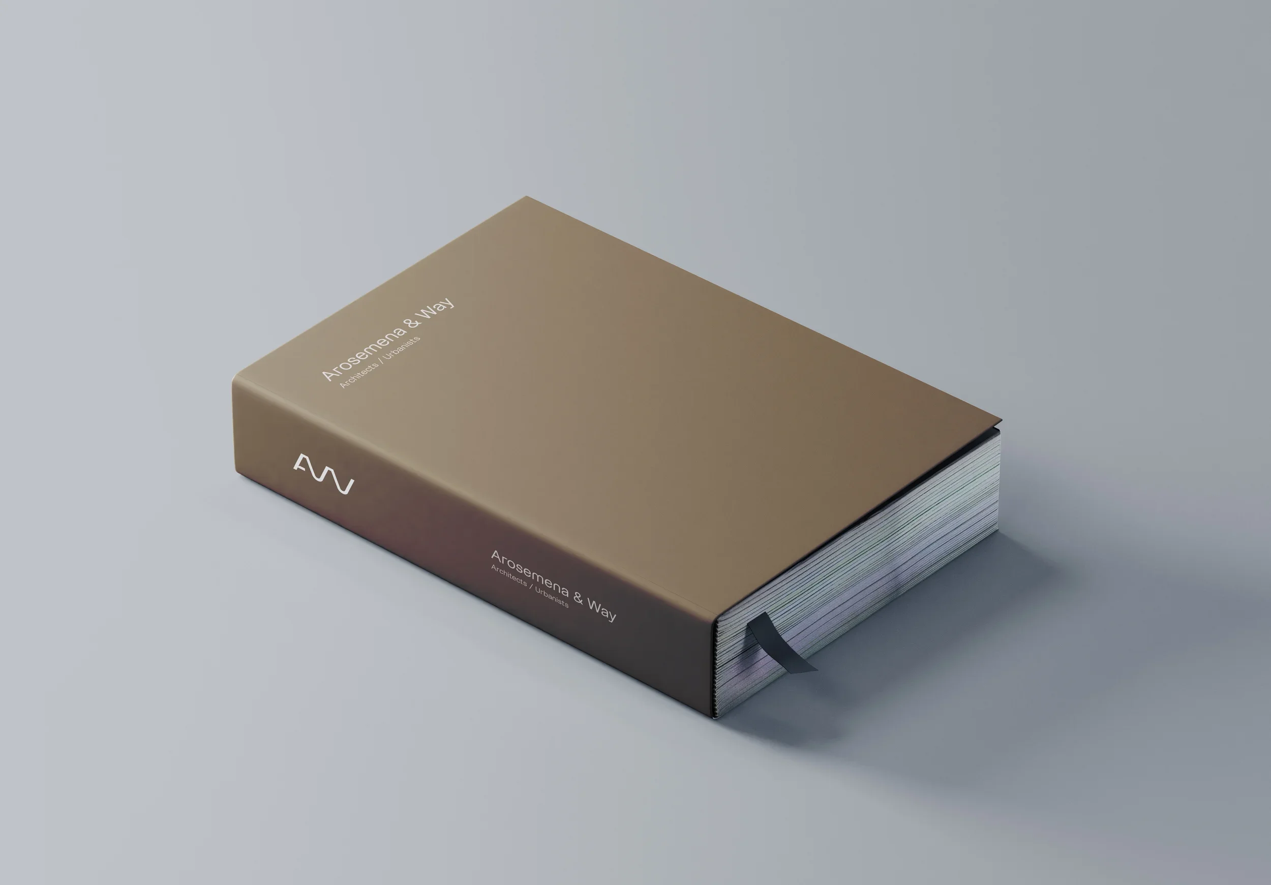 Hardcover Arosemena and Way Architects portfolio book design created by Brandt, branding and communication agency in Panama.