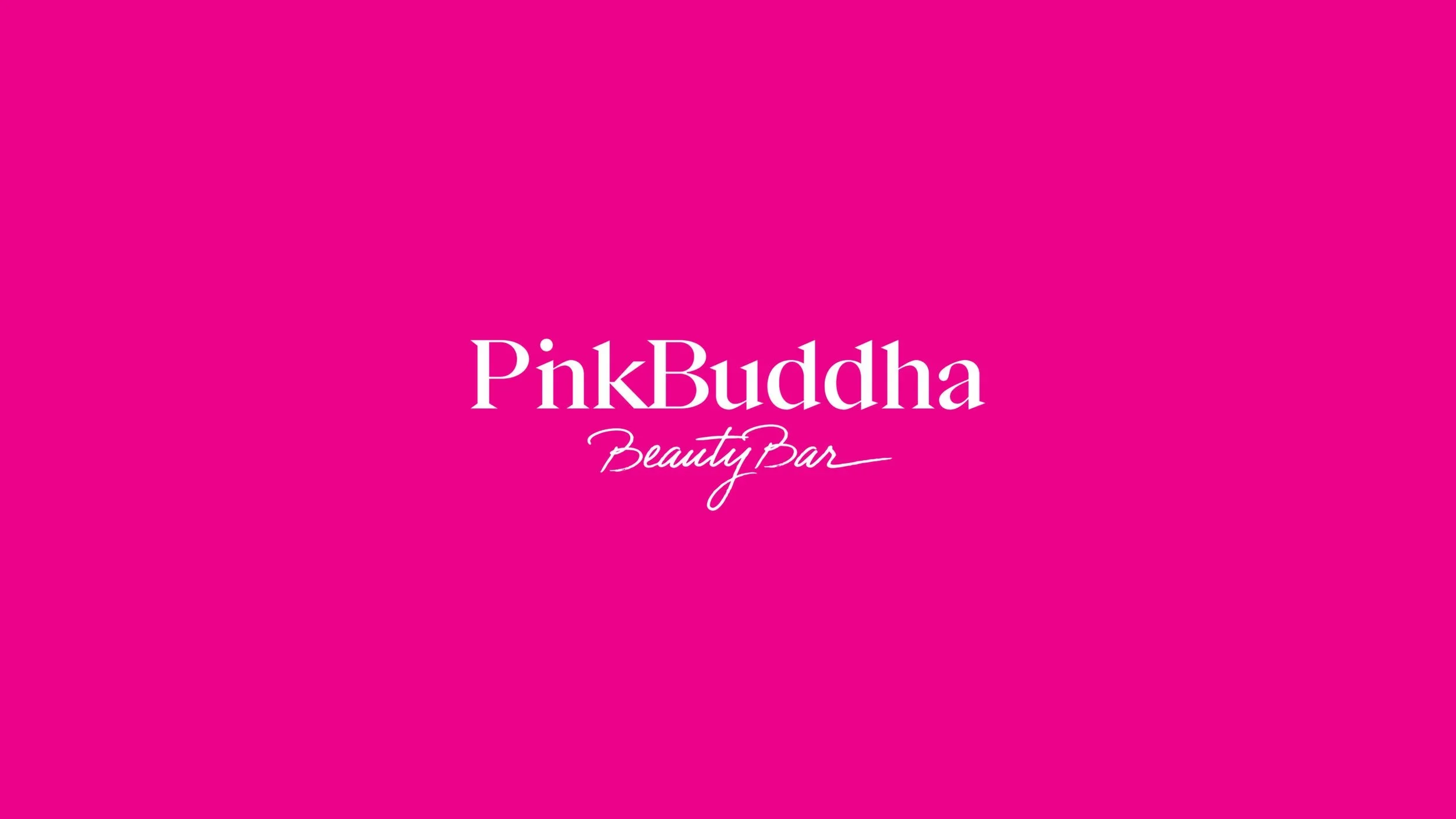 Primary logo design and typography for Pink Buddha Beauty Bar created by luxury branding agency in Panama, Brandt.