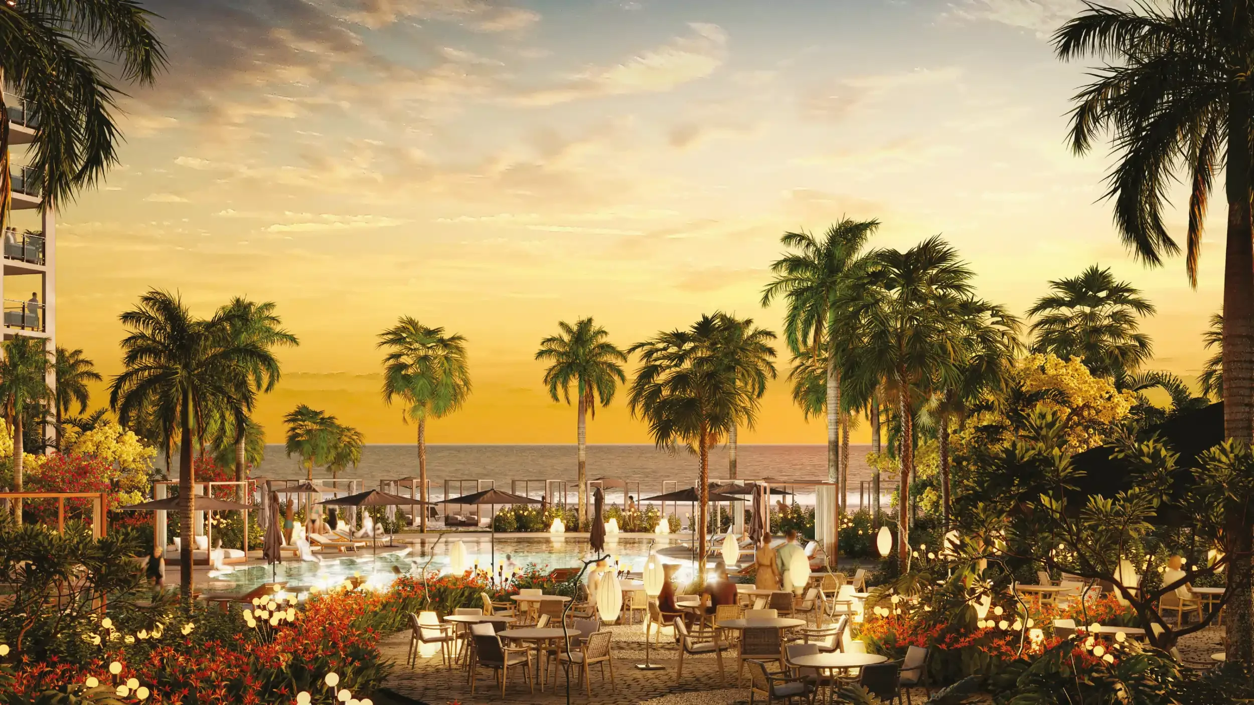 Beachwalk real estate project render, conceptualized by GLP Properties and designed by Brandt, a branding and advertising agency in Panama.