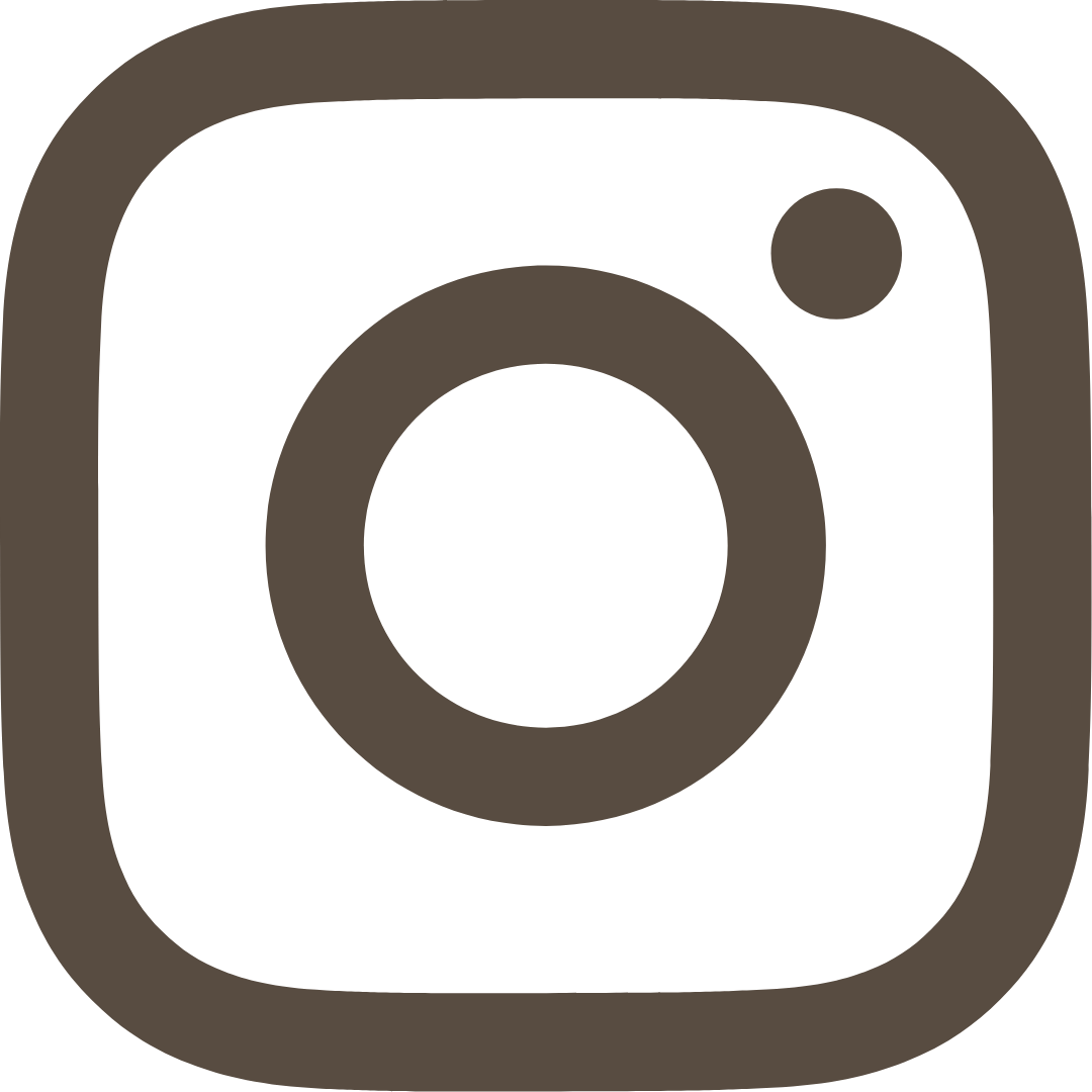 Instagram logo with a black background and brown outline.