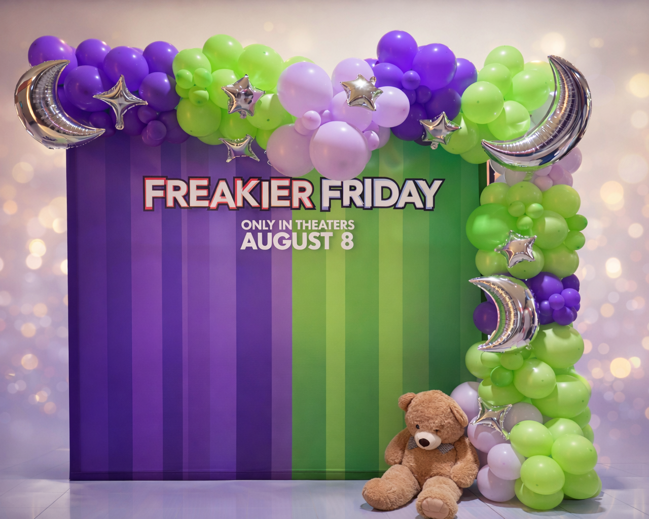 Organic balloon garland for a birthday party in New Castle County, Delaware