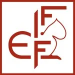 A logo with the letters 'EF' and a horse head silhouette.