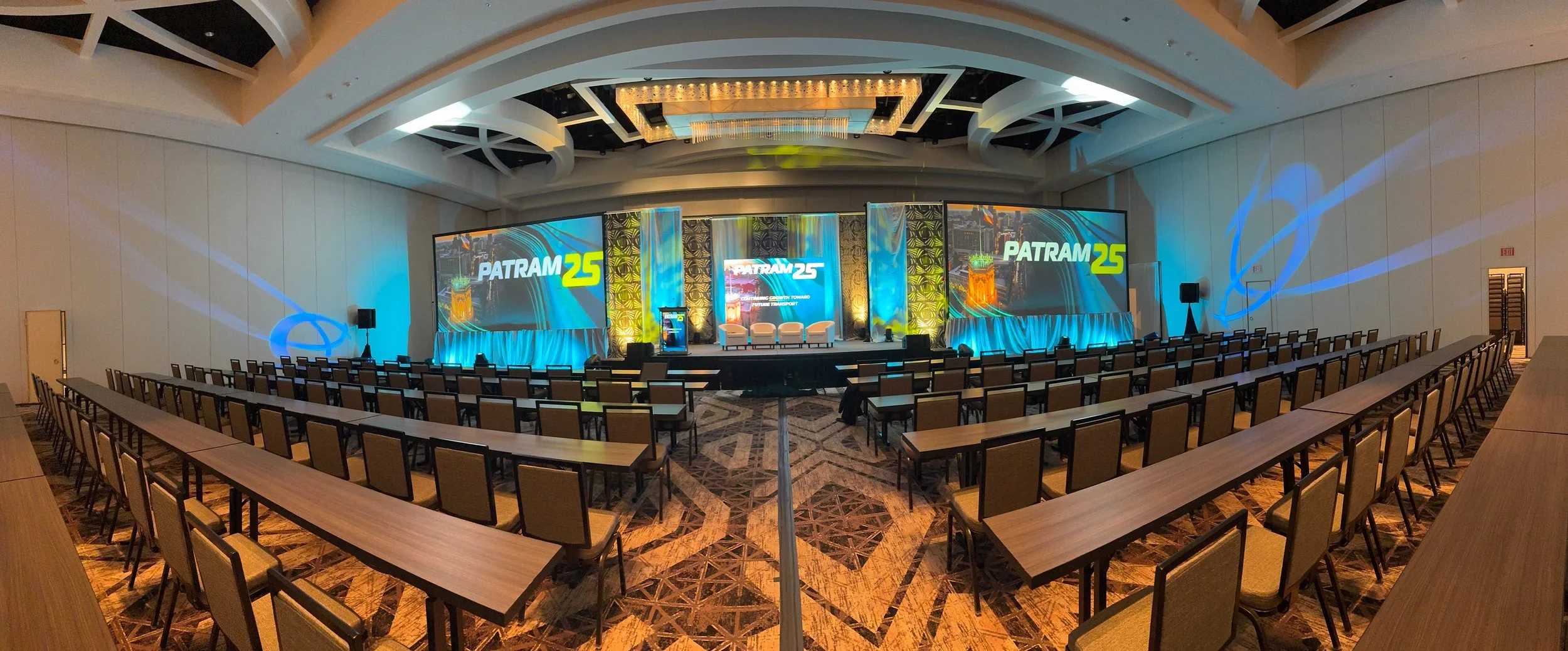 audio visual stage lighting set up