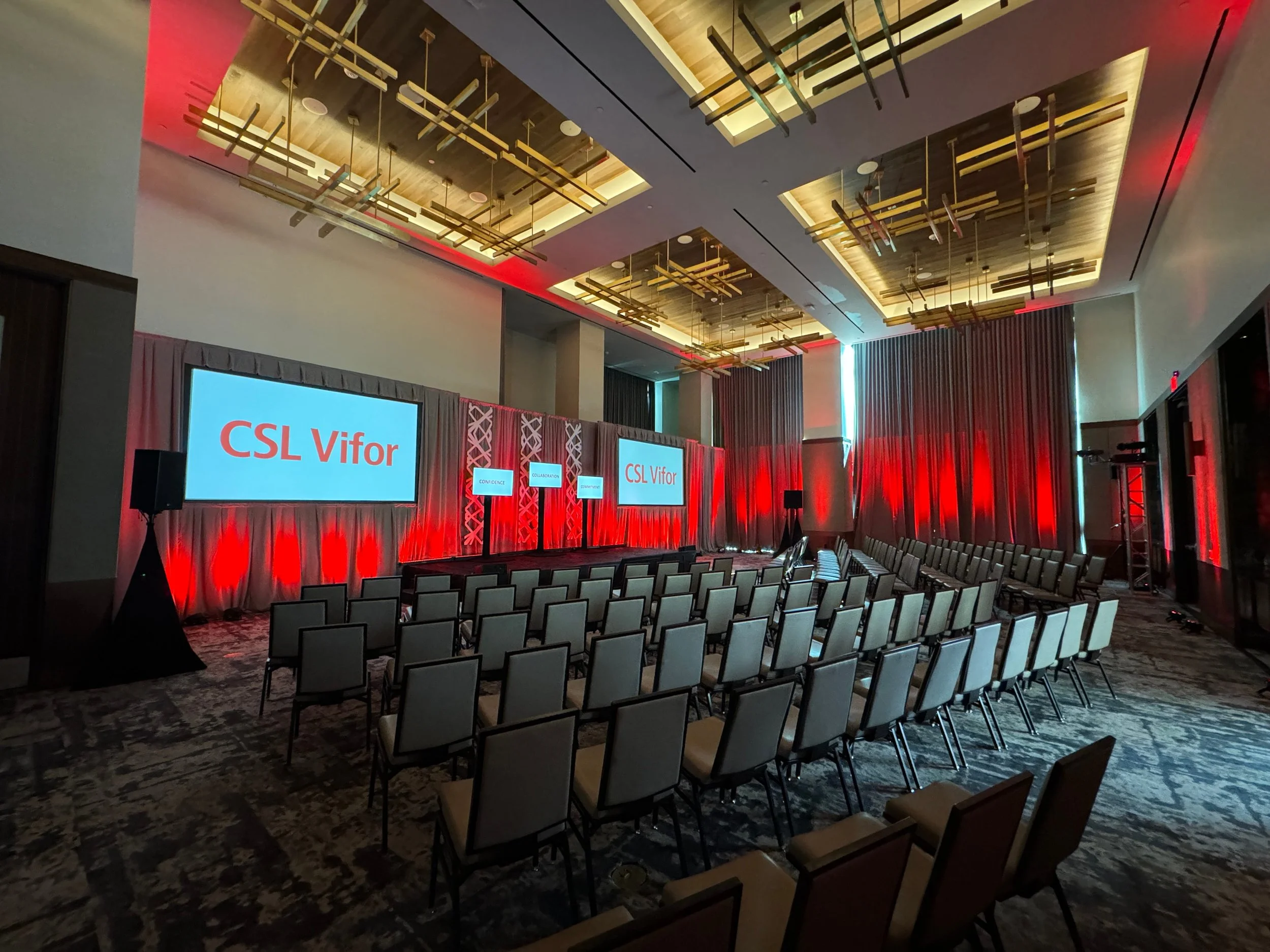 audio visual sound stage with lighting 