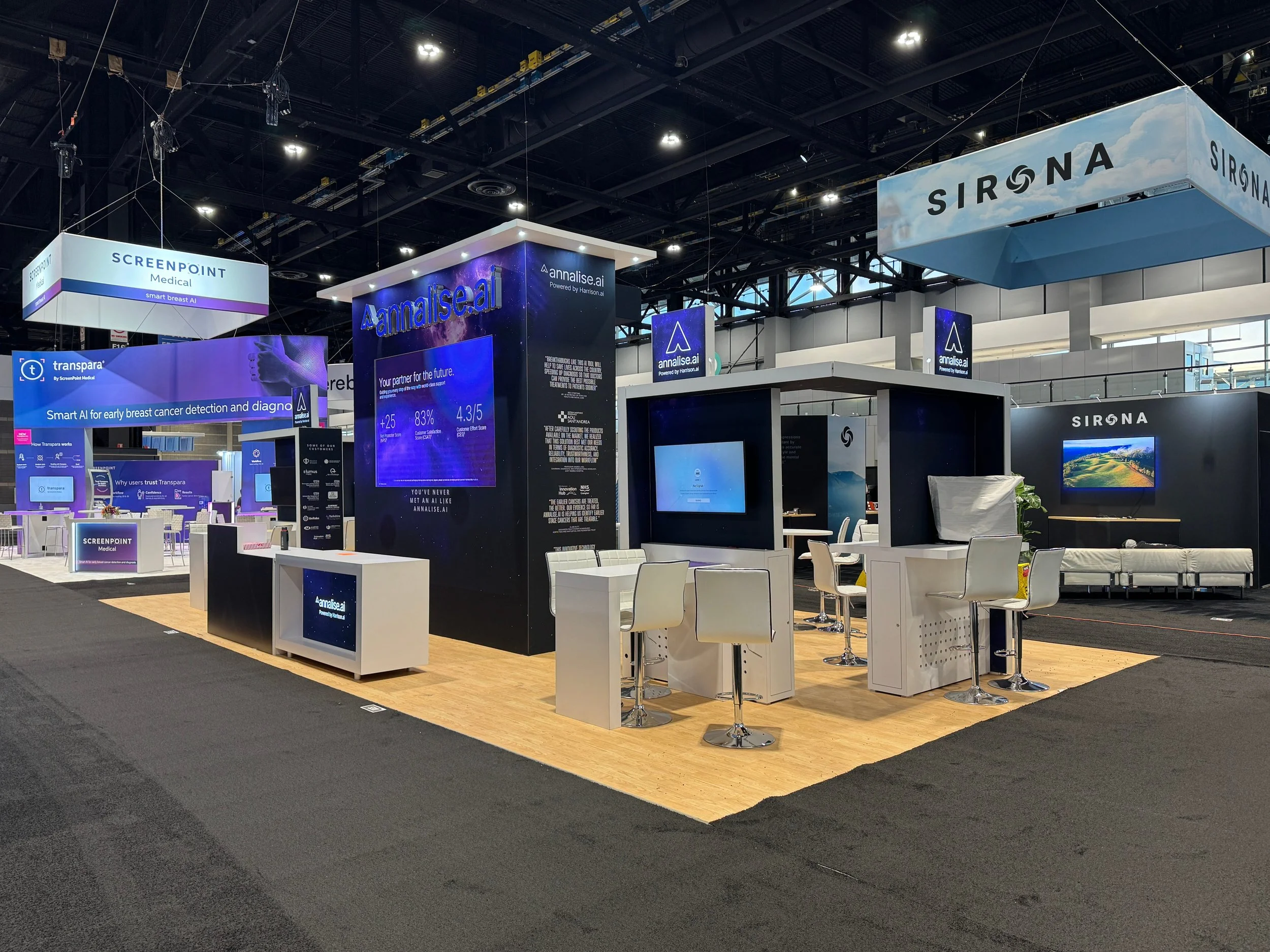 Trade show expo audio video and lighting set up