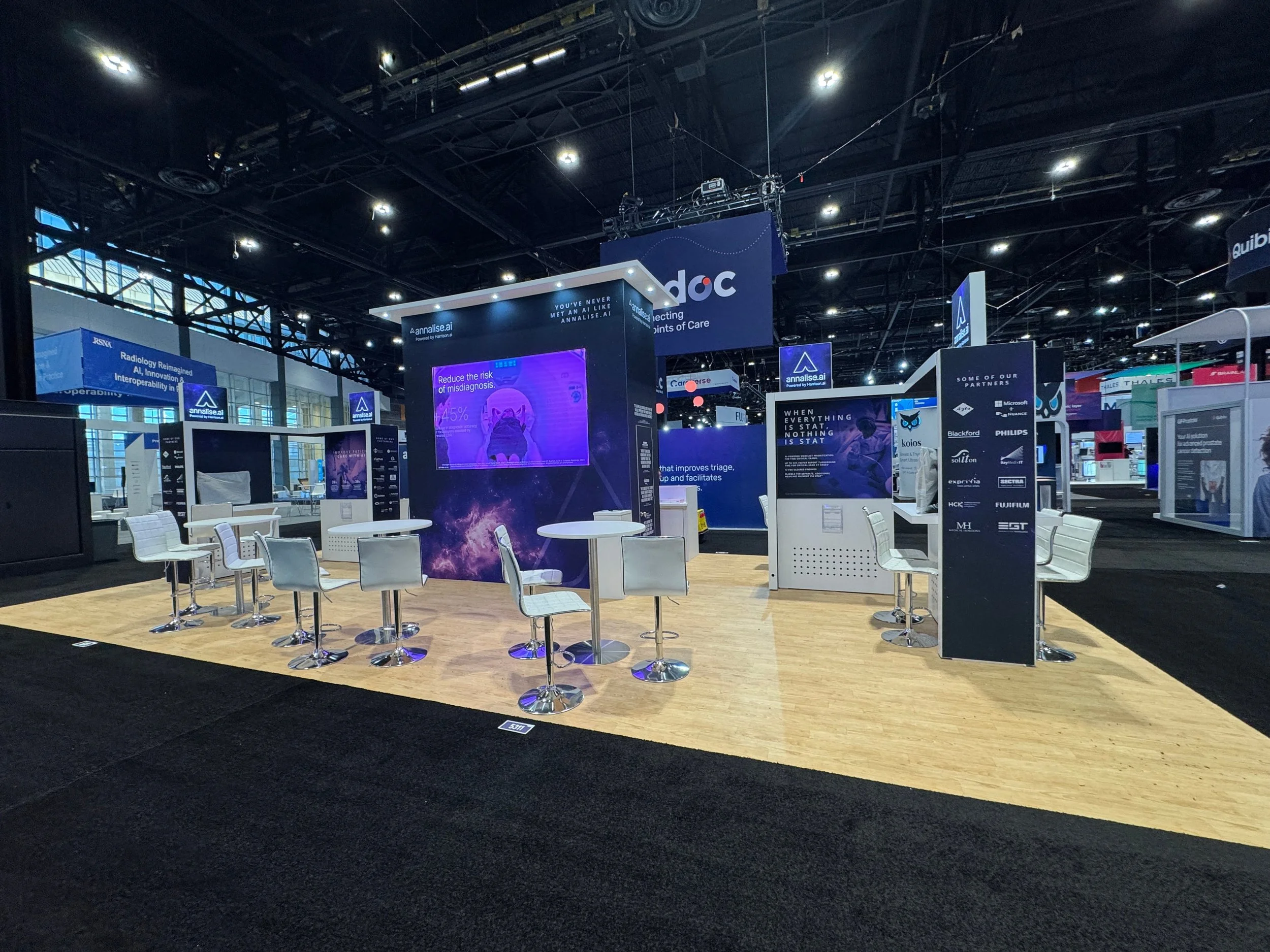 Trade show expo audio video and lighting set up