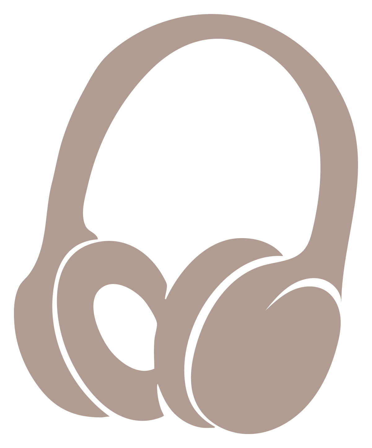 Stylized illustration of a pair of headphones in a beige color part of the AVAIL brand.