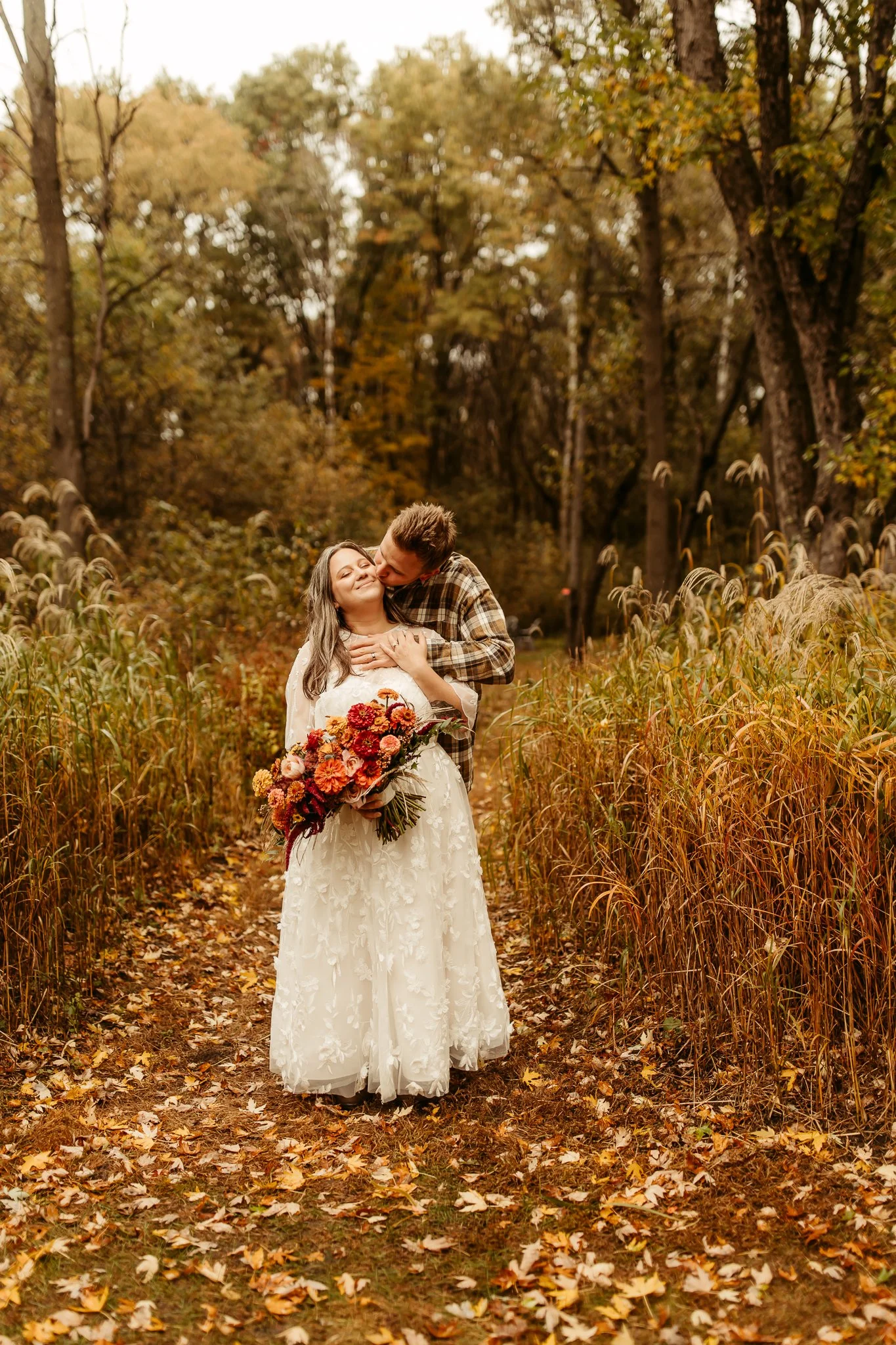 Groom kissing bride Minneota wedding photography 