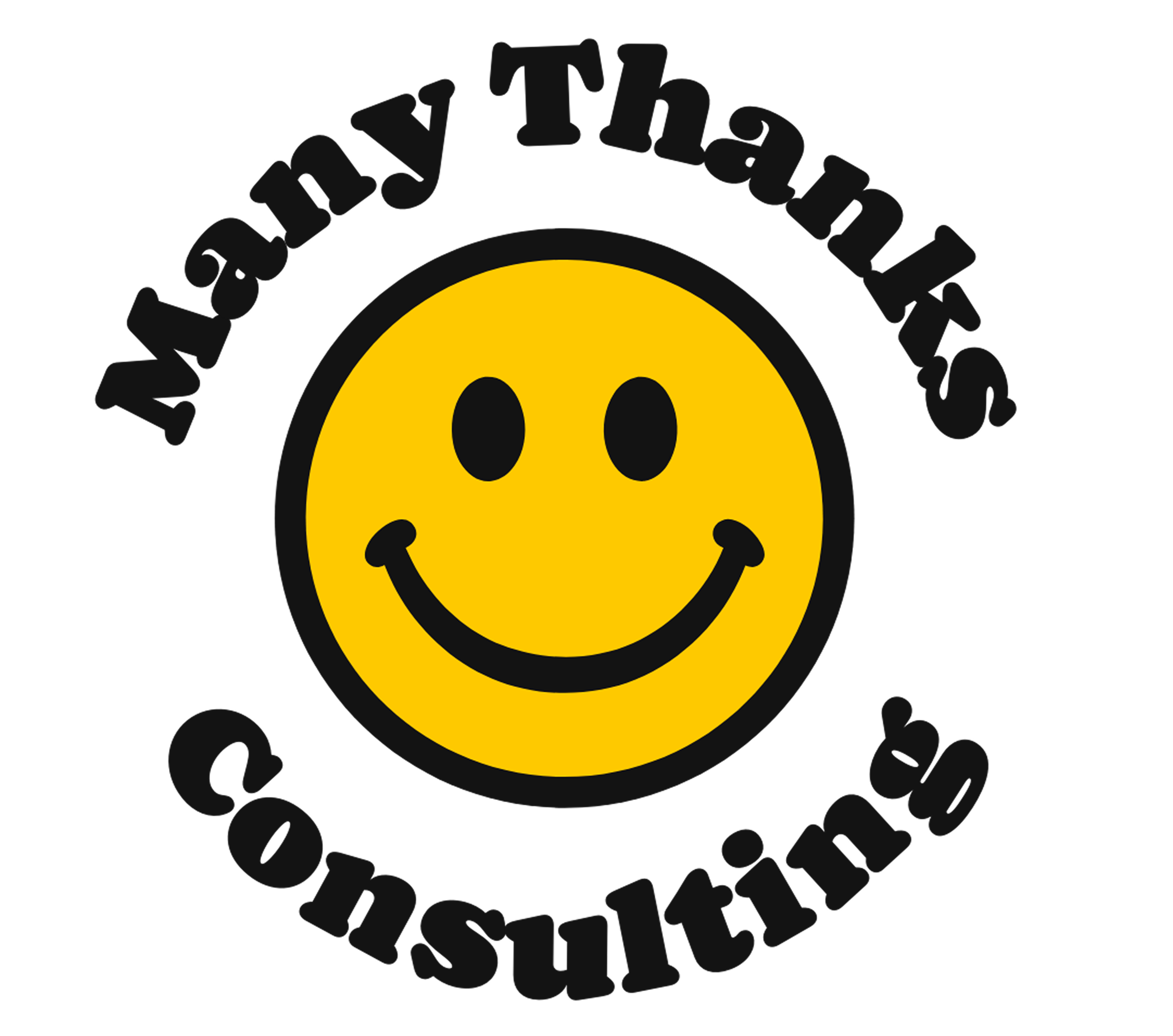 Smiley face with the text 'Thank You Thanks for Consulting' arranged in a circular pattern around it