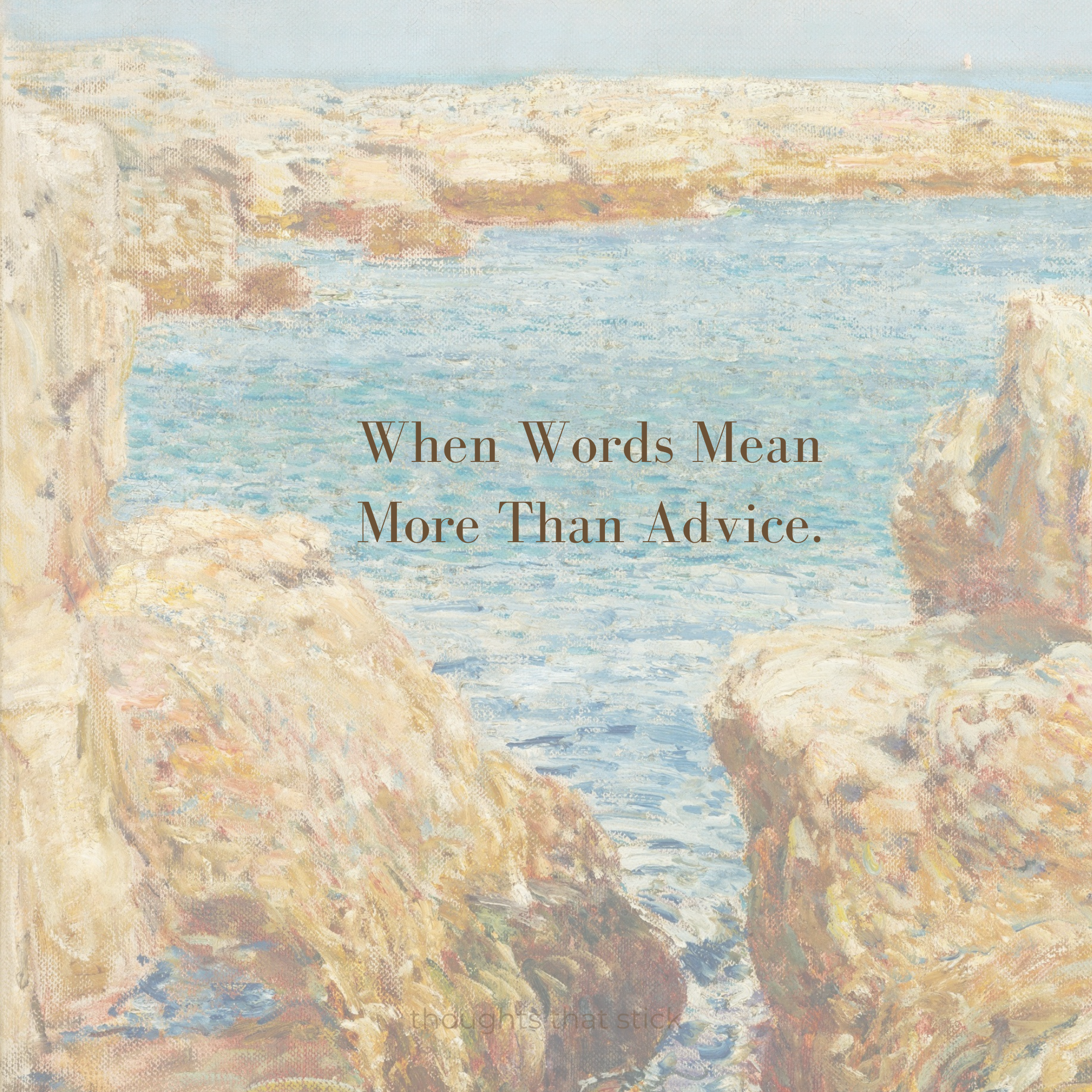 When Words Matter More Than Advice