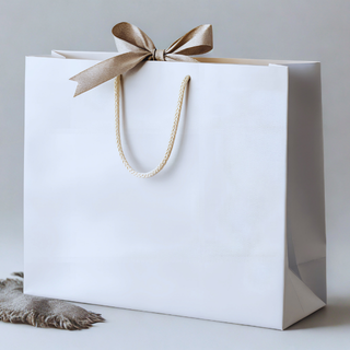 Open white cardboard box on a white surface