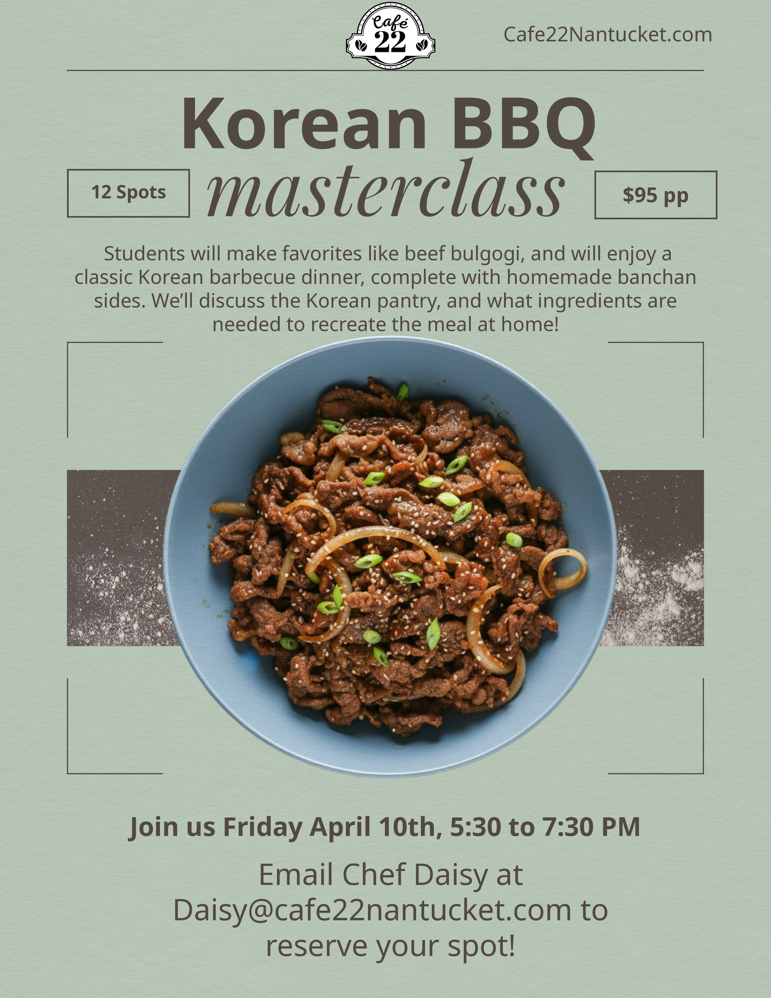 4/10 Cooking class Korean BBQ