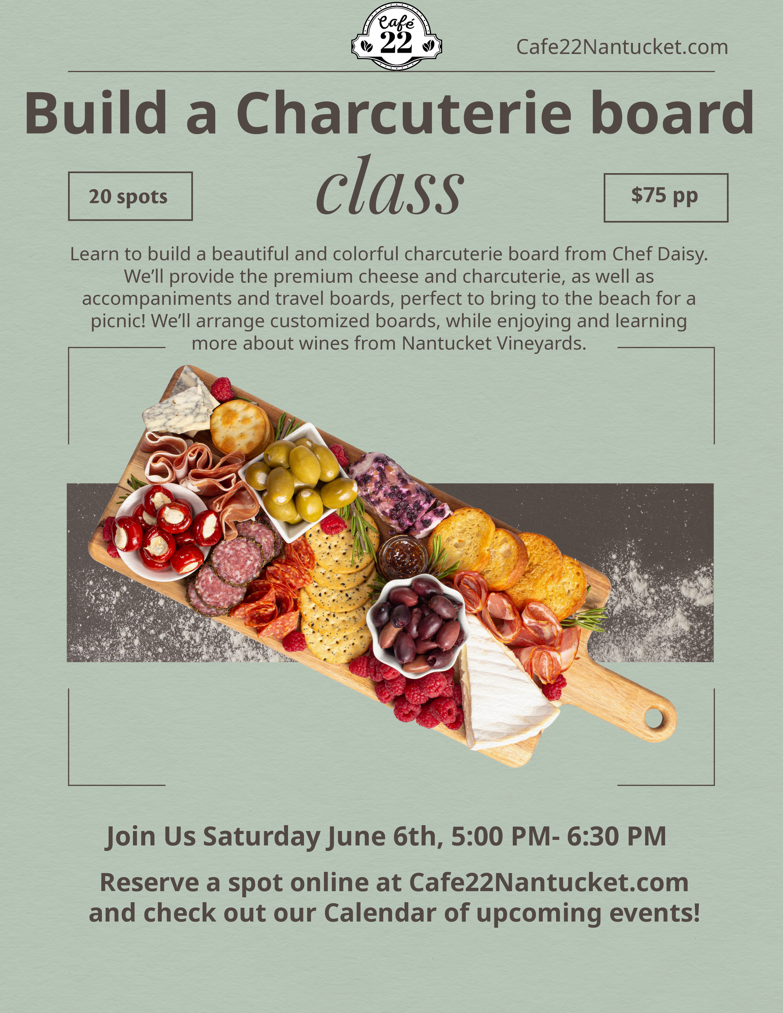 Build a board, and tasting from Nantucket Vineyards