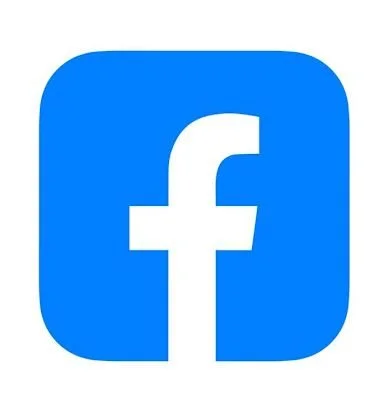 Blue square with rounded edges and a white lowercase 'f' in the center, representing the Facebook logo.