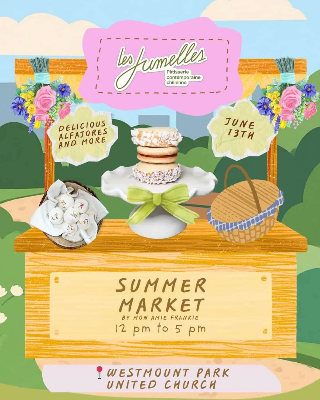 ☀️ We&rsquo;re so excited to announce that we&rsquo;ll be part of Monamie Frankie&rsquo;s Summer Market with our Chilean cakes and sweet treats! 🍰✨

📍 Westmount Park United Church, Westmount
🗓️ June 13th
⏰ 12 PM &ndash; 5 PM

The event will take p