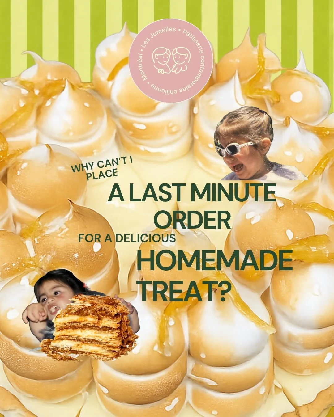 Why can I place a last minute order for a delicious treat? 🧐

#montrealbakery #faitauquebec #latinaownedbussiness #petiteentreprise #montrealblog